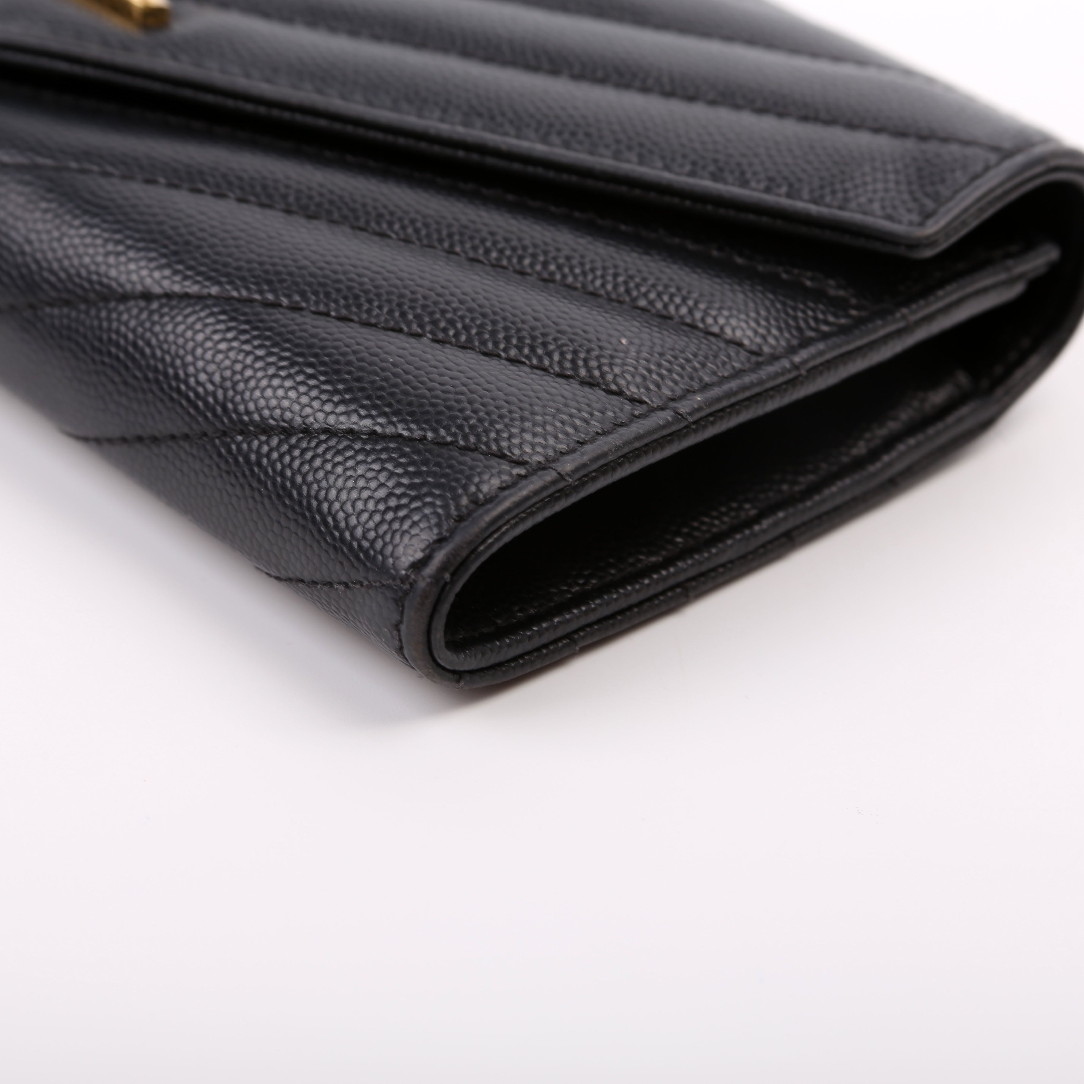 Flap Wallet Large Grain De Poudre 372264 Black