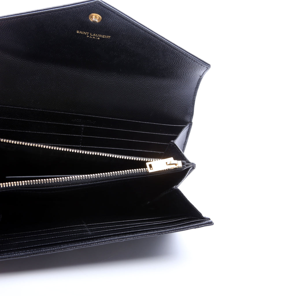 Flap Wallet Large Grain De Poudre 372264 Black