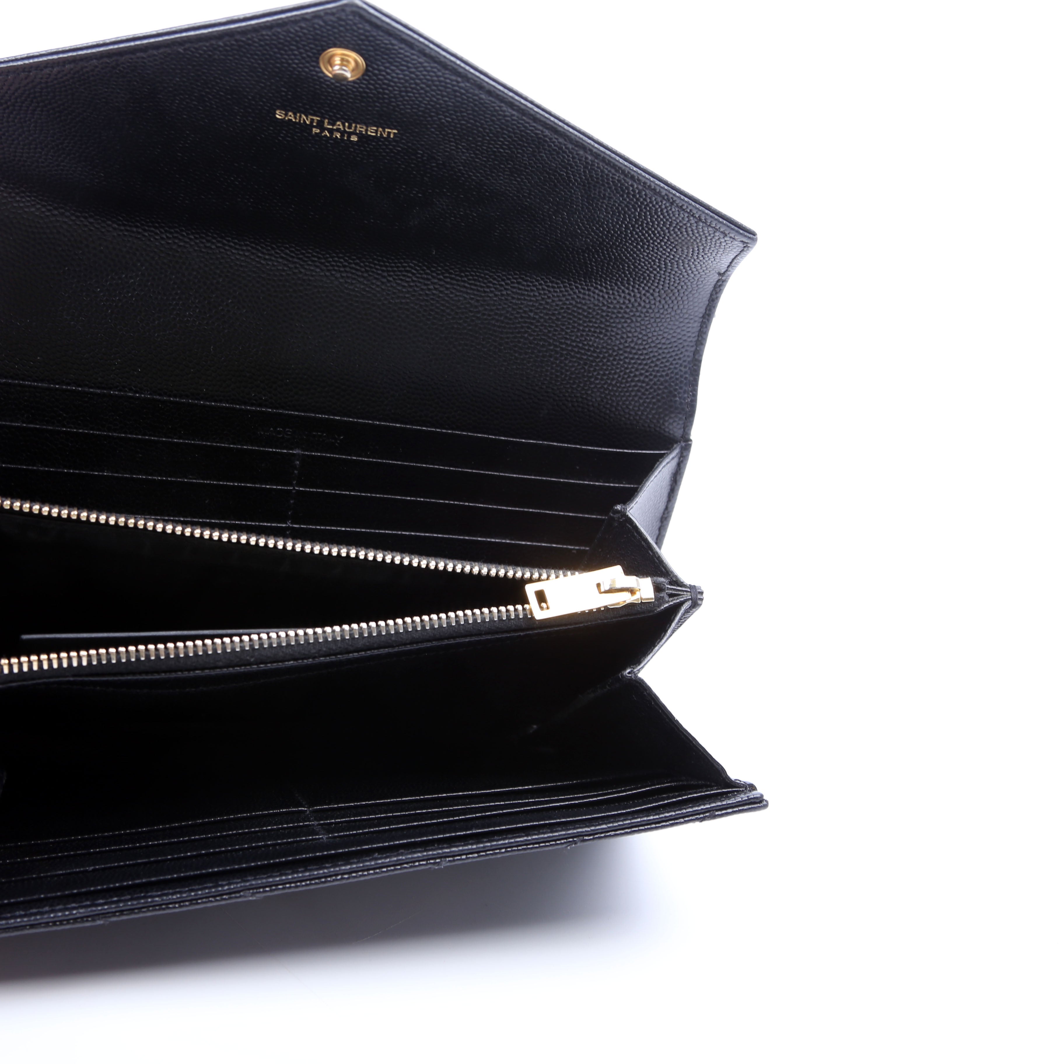 Flap Wallet Large Grain De Poudre 372264 Black