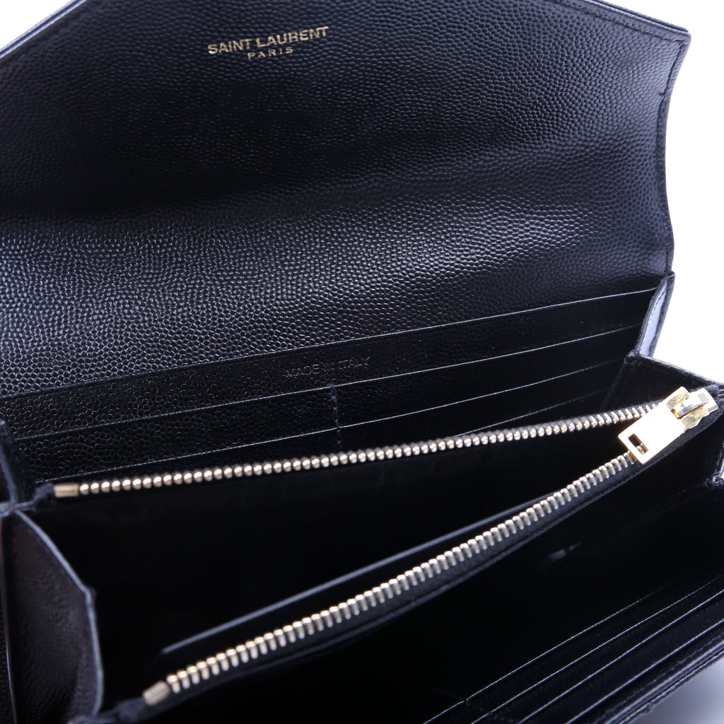 Flap Wallet Large Grain De Poudre 372264 Black