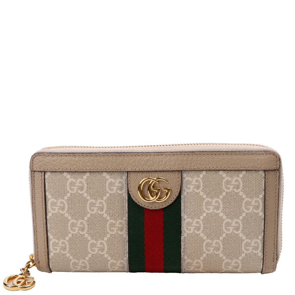 523154 GG Supreme Ophidia Zip Wallet Tan