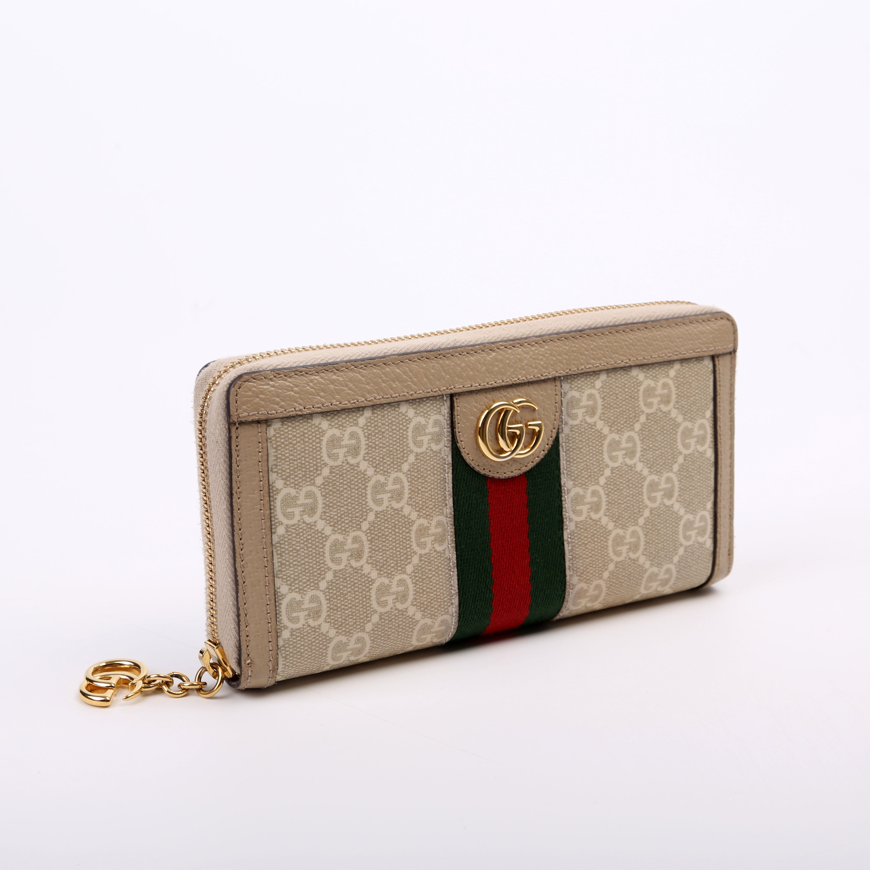 523154 GG Supreme Ophidia Zip Wallet Tan