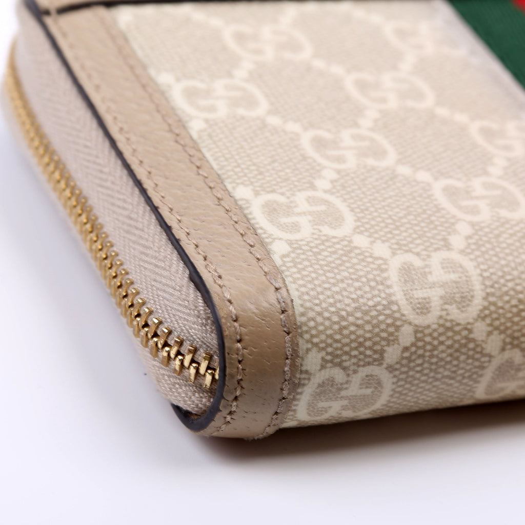 523154 GG Supreme Ophidia Zip Wallet Tan