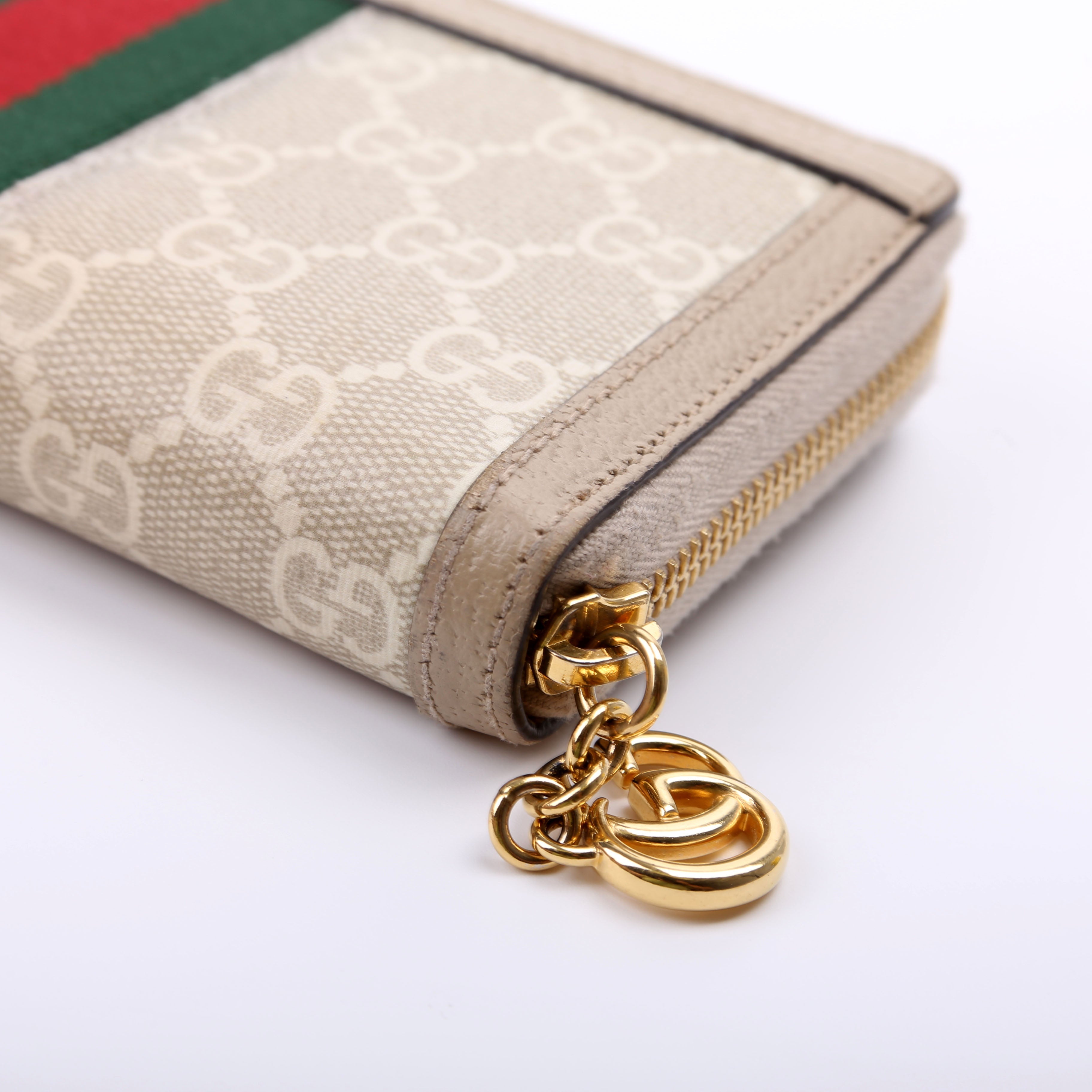 523154 GG Supreme Ophidia Zip Wallet Tan