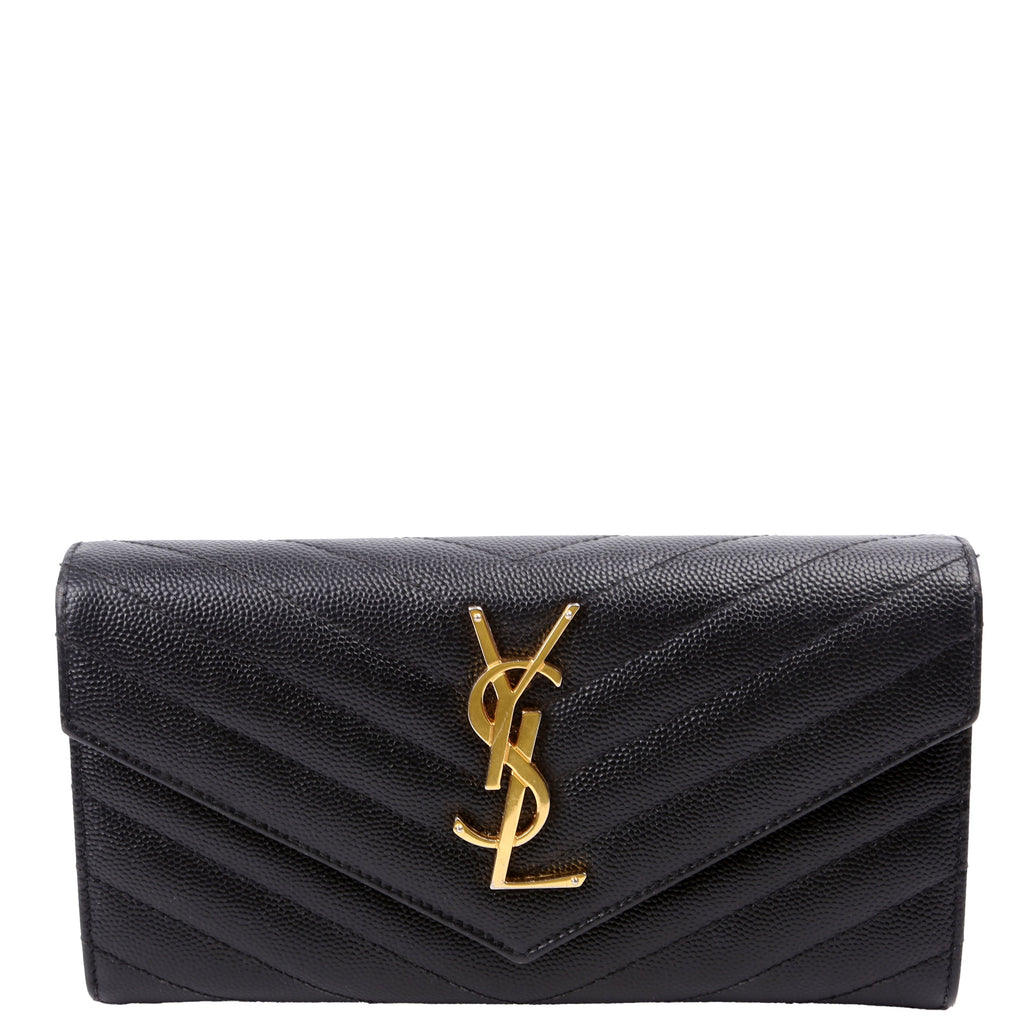 Flap Wallet Large Grain De Poudre 372264 Black
