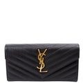Flap Wallet Large Grain De Poudre 372264 Black