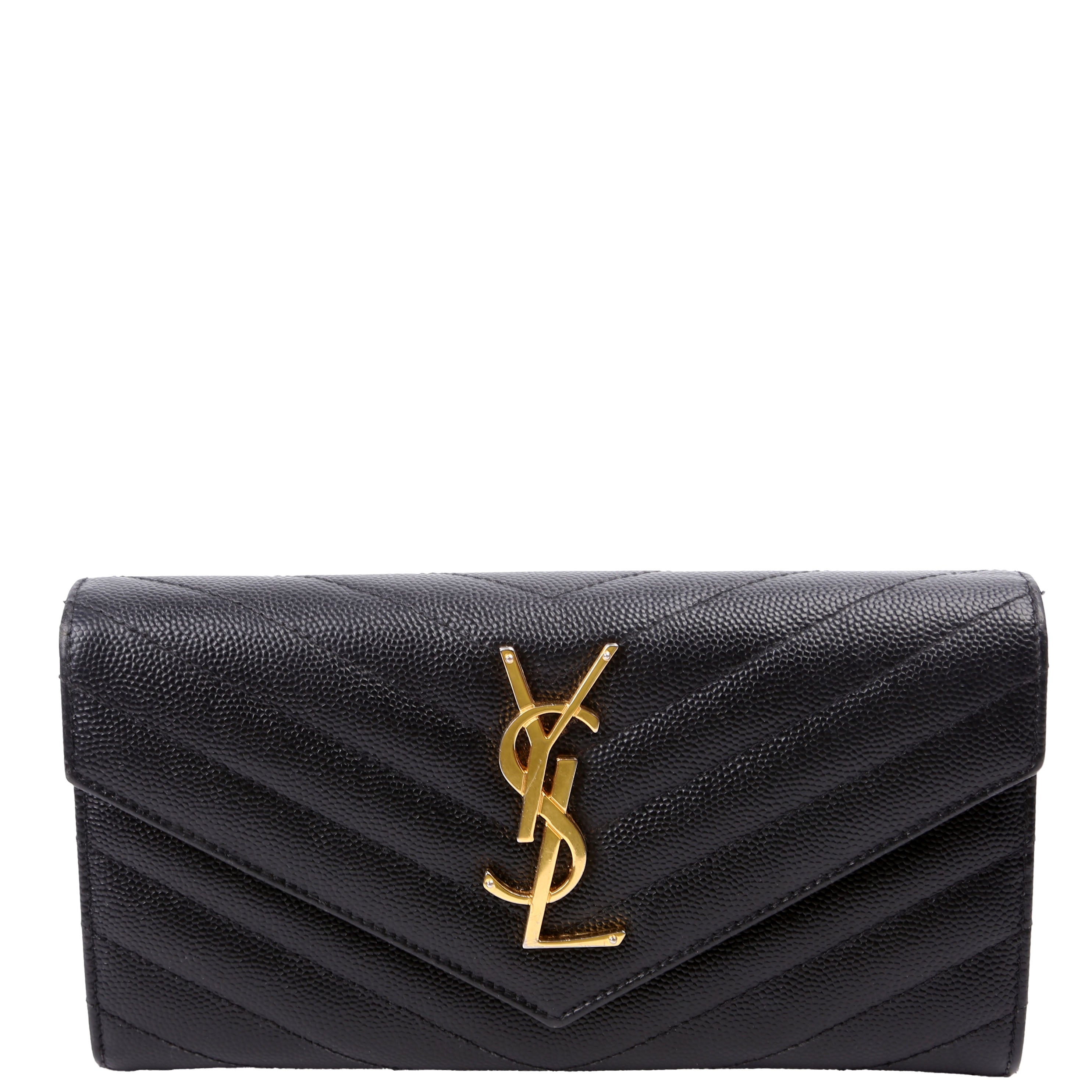 Flap Wallet Large Grain De Poudre 372264 Black