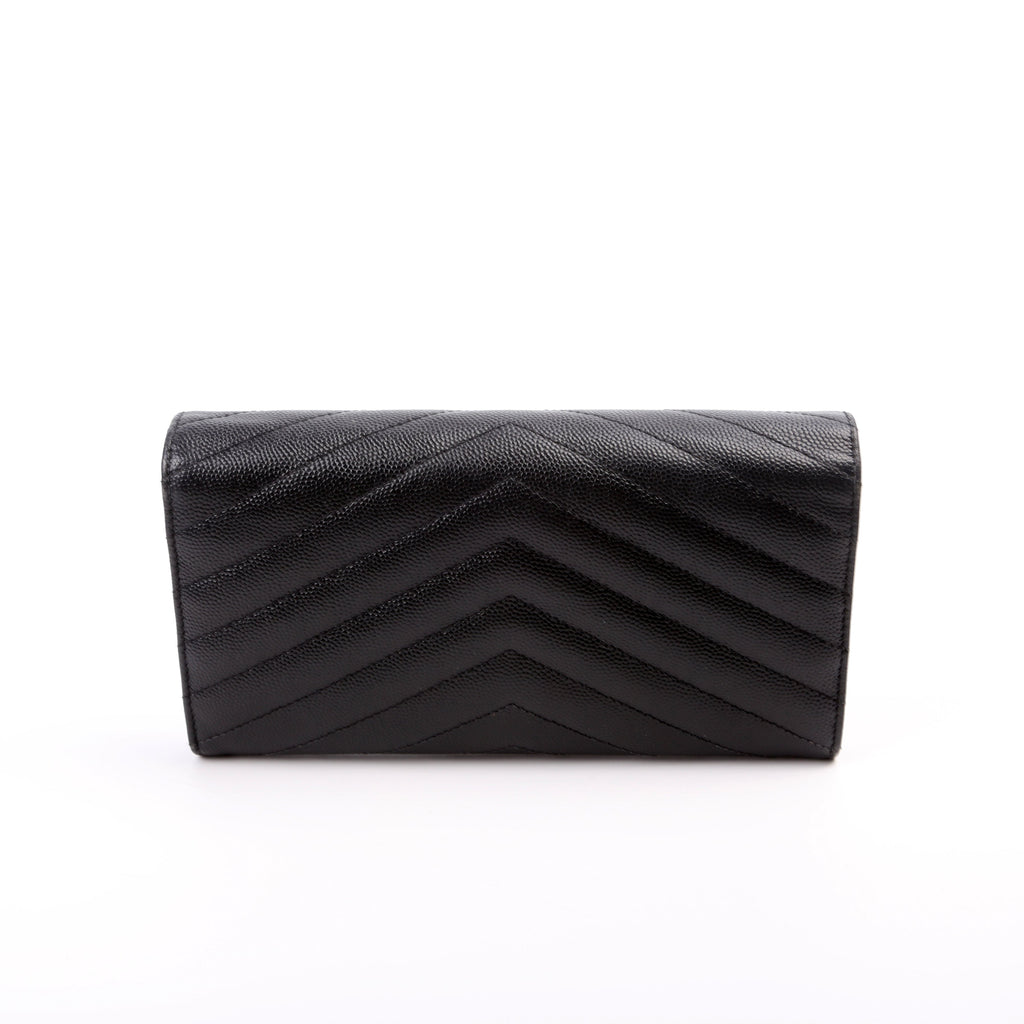 Flap Wallet Large Grain De Poudre 372264 Black