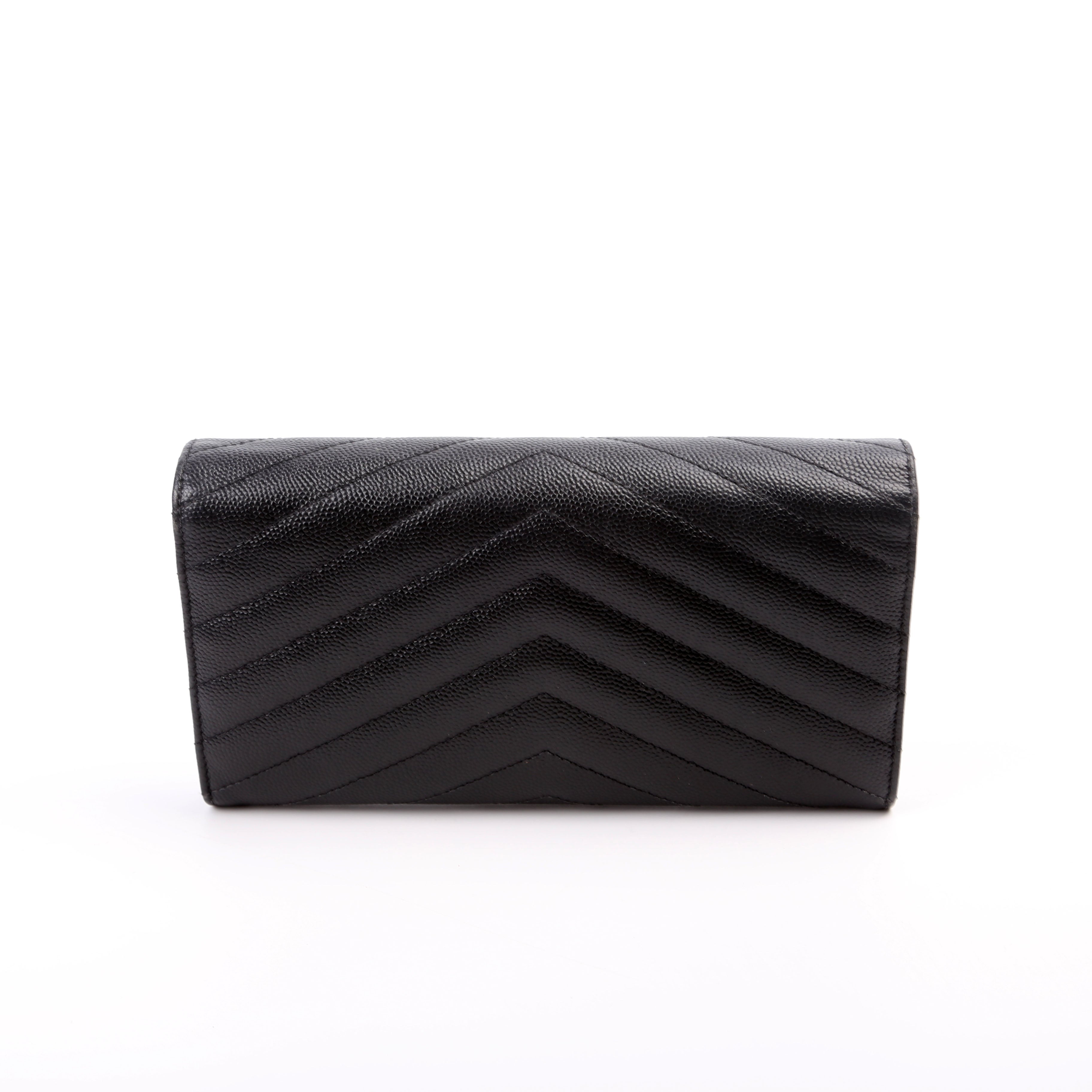 Flap Wallet Large Grain De Poudre 372264 Black