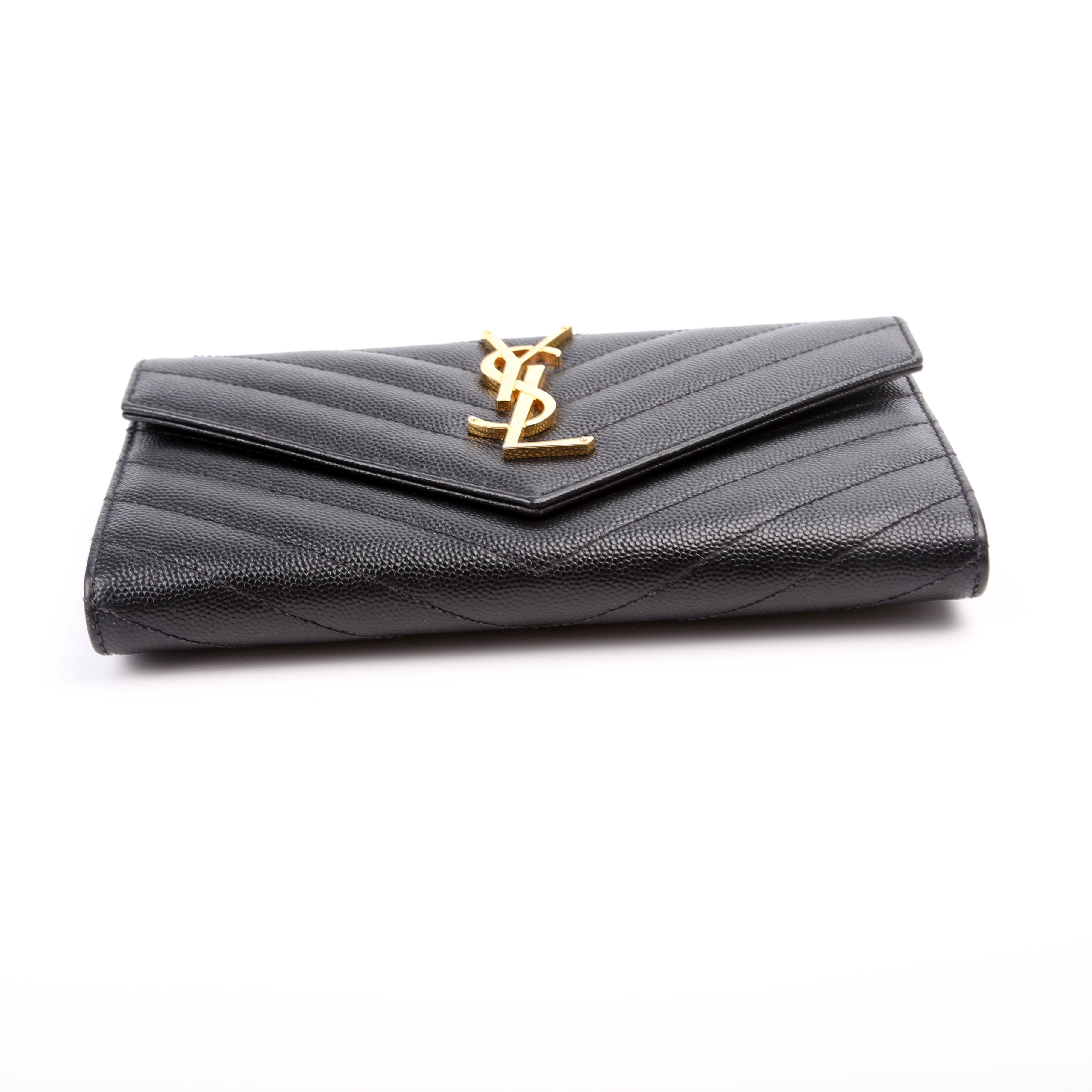 Flap Wallet Large Grain De Poudre 372264 Black