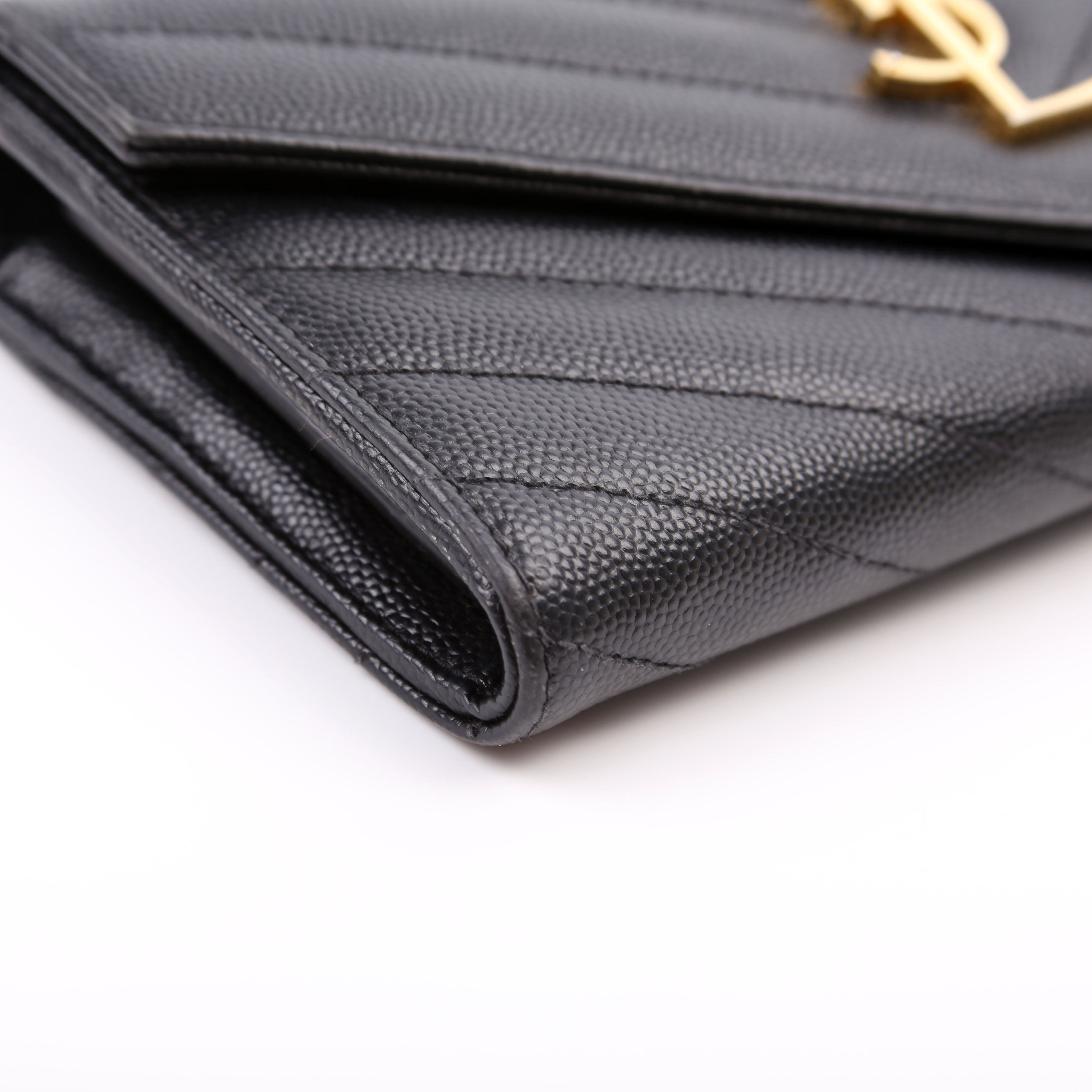 Flap Wallet Large Grain De Poudre 372264 Black