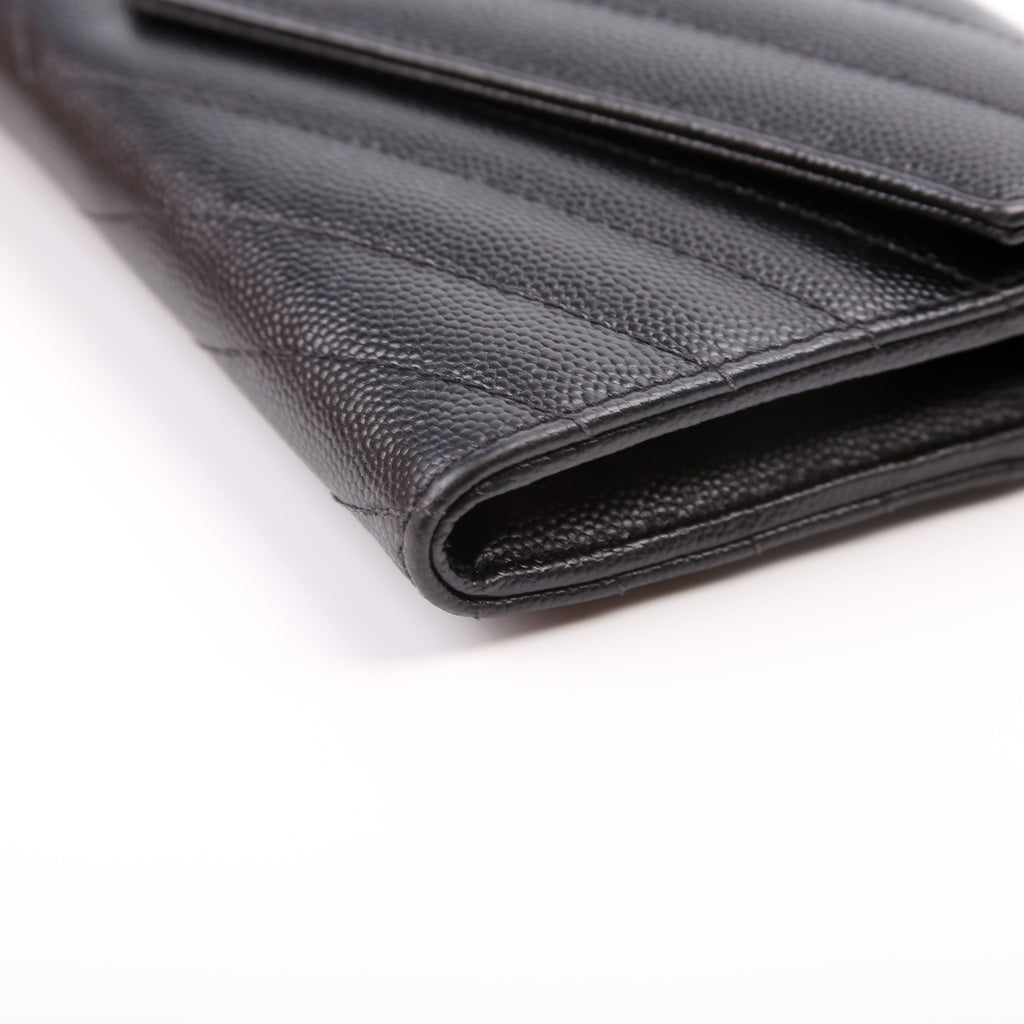 Flap Wallet Large Grain De Poudre 372264 Black