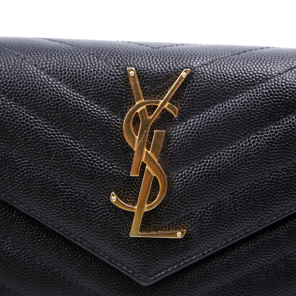 Flap Wallet Large Grain De Poudre 372264 Black