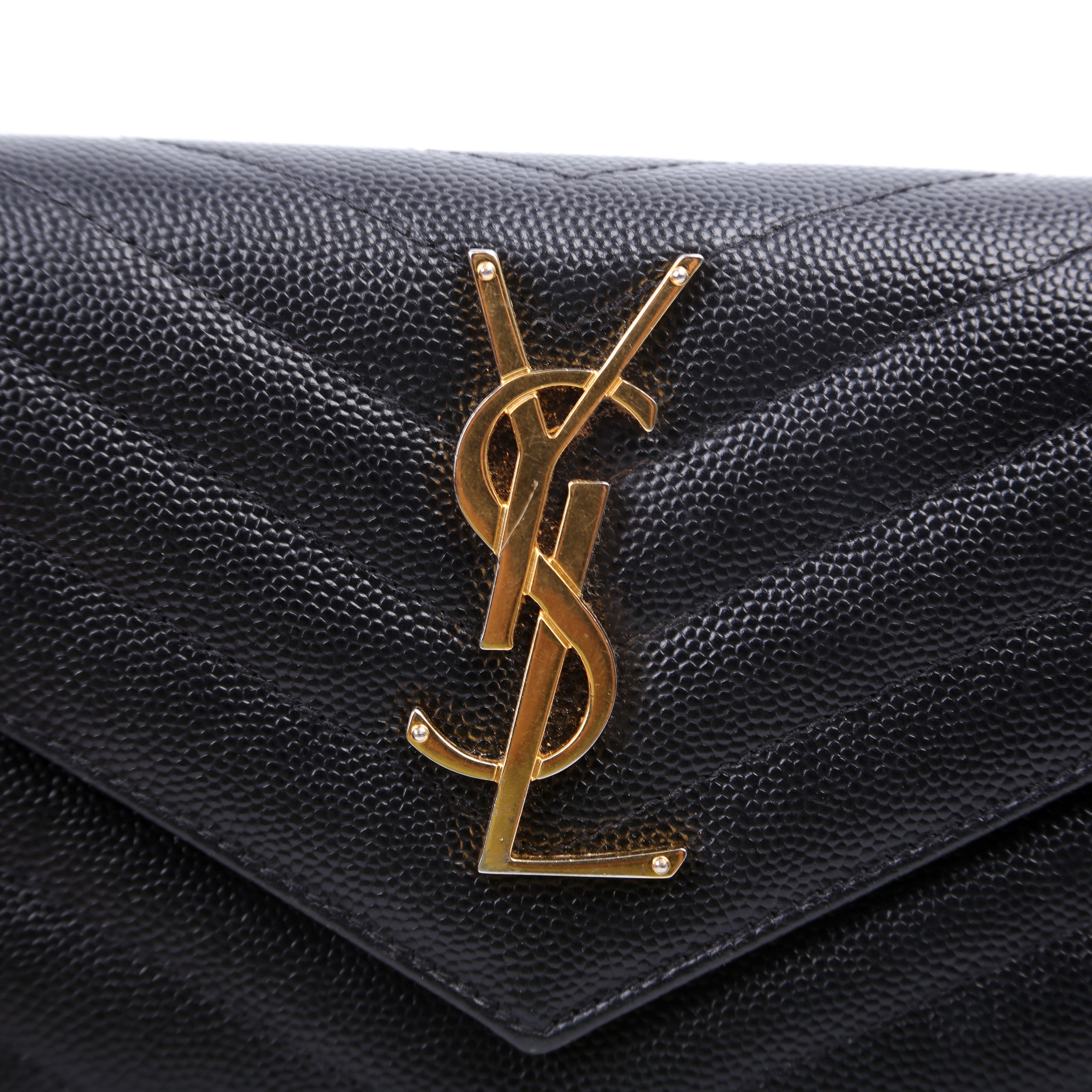 Flap Wallet Large Grain De Poudre 372264 Black