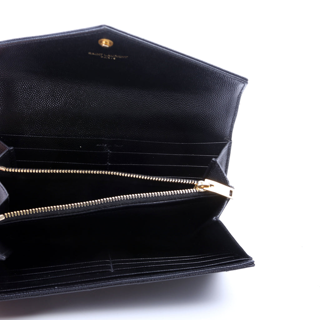 Flap Wallet Large Grain De Poudre 372264 Black