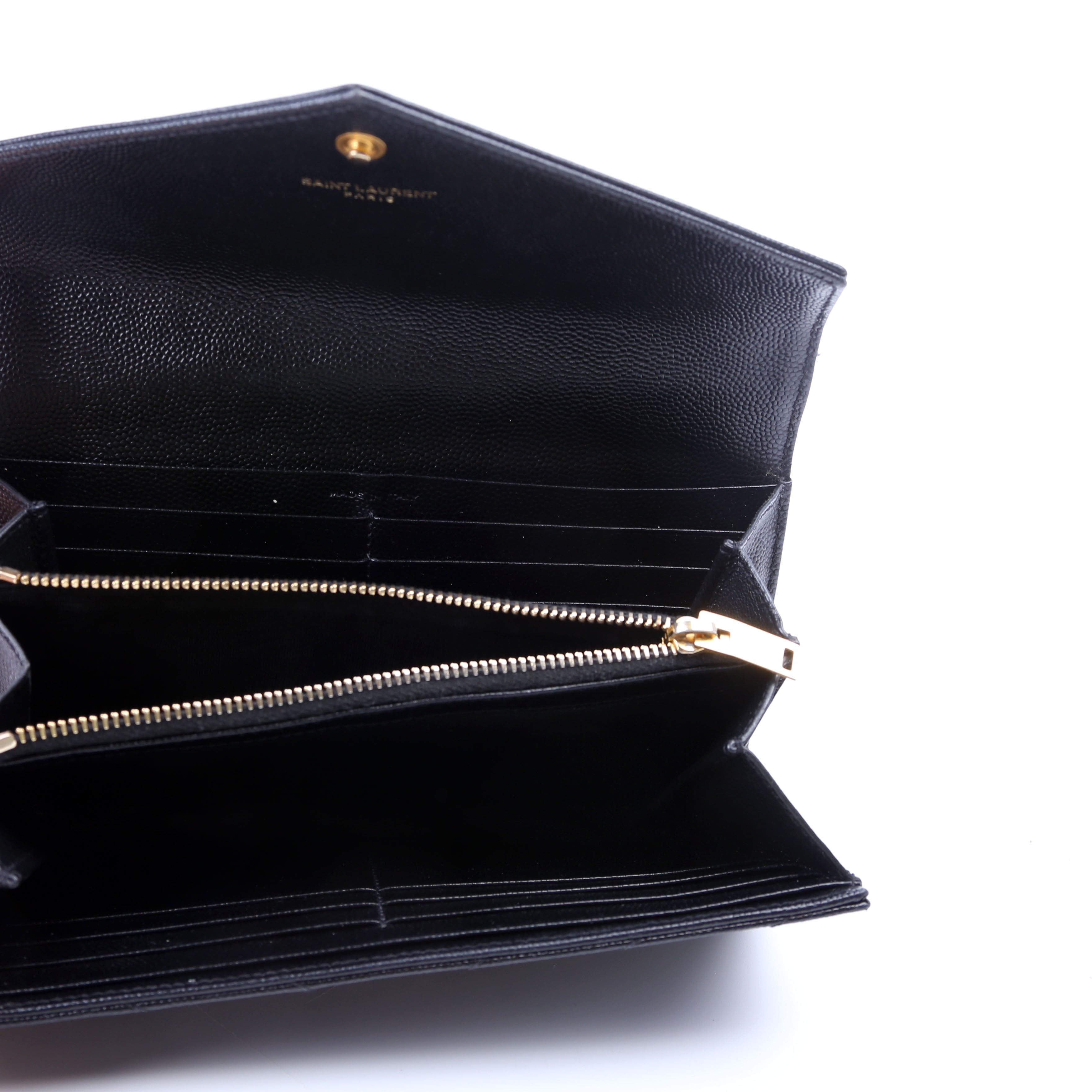 Flap Wallet Large Grain De Poudre 372264 Black
