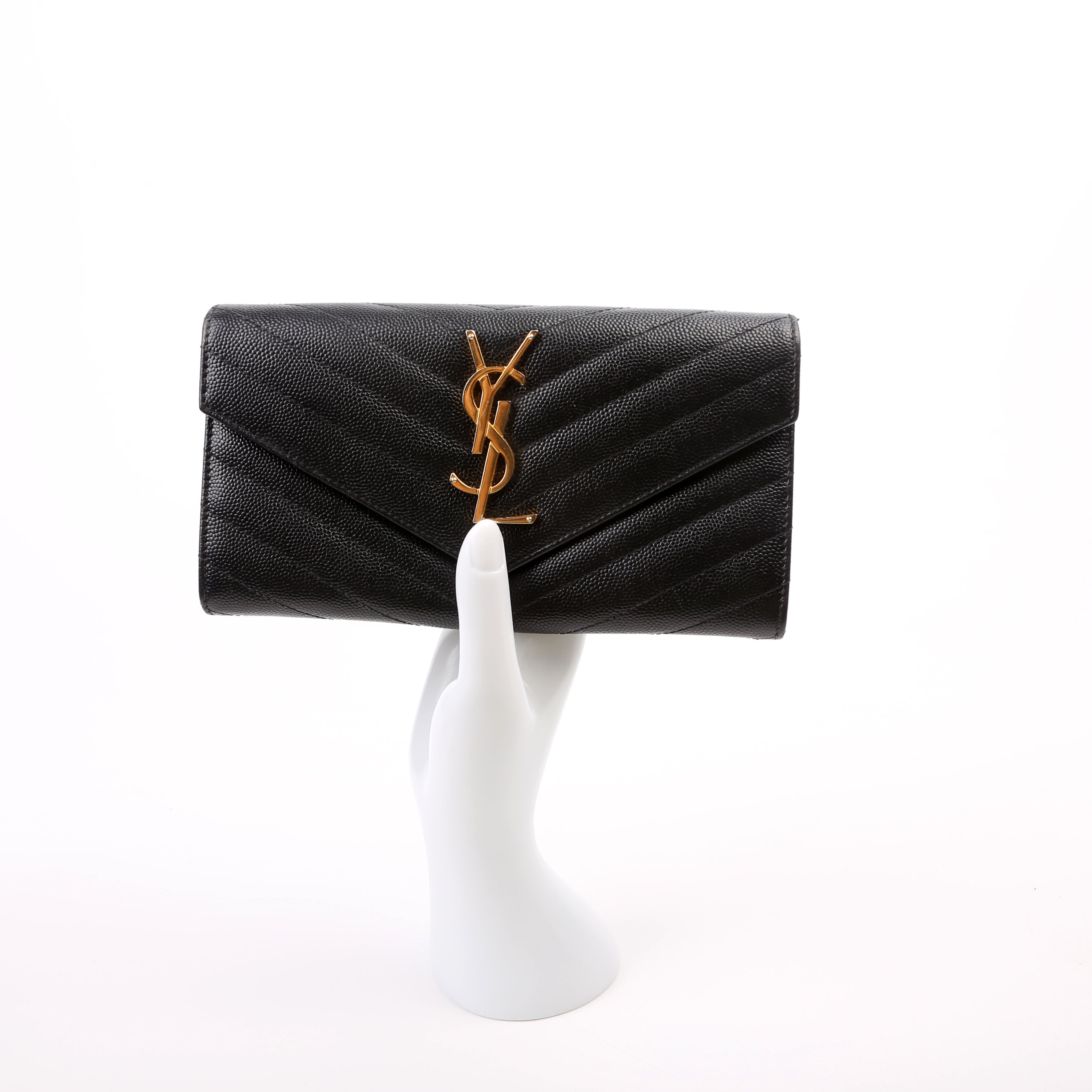 Flap Wallet Large Grain De Poudre 372264 Black