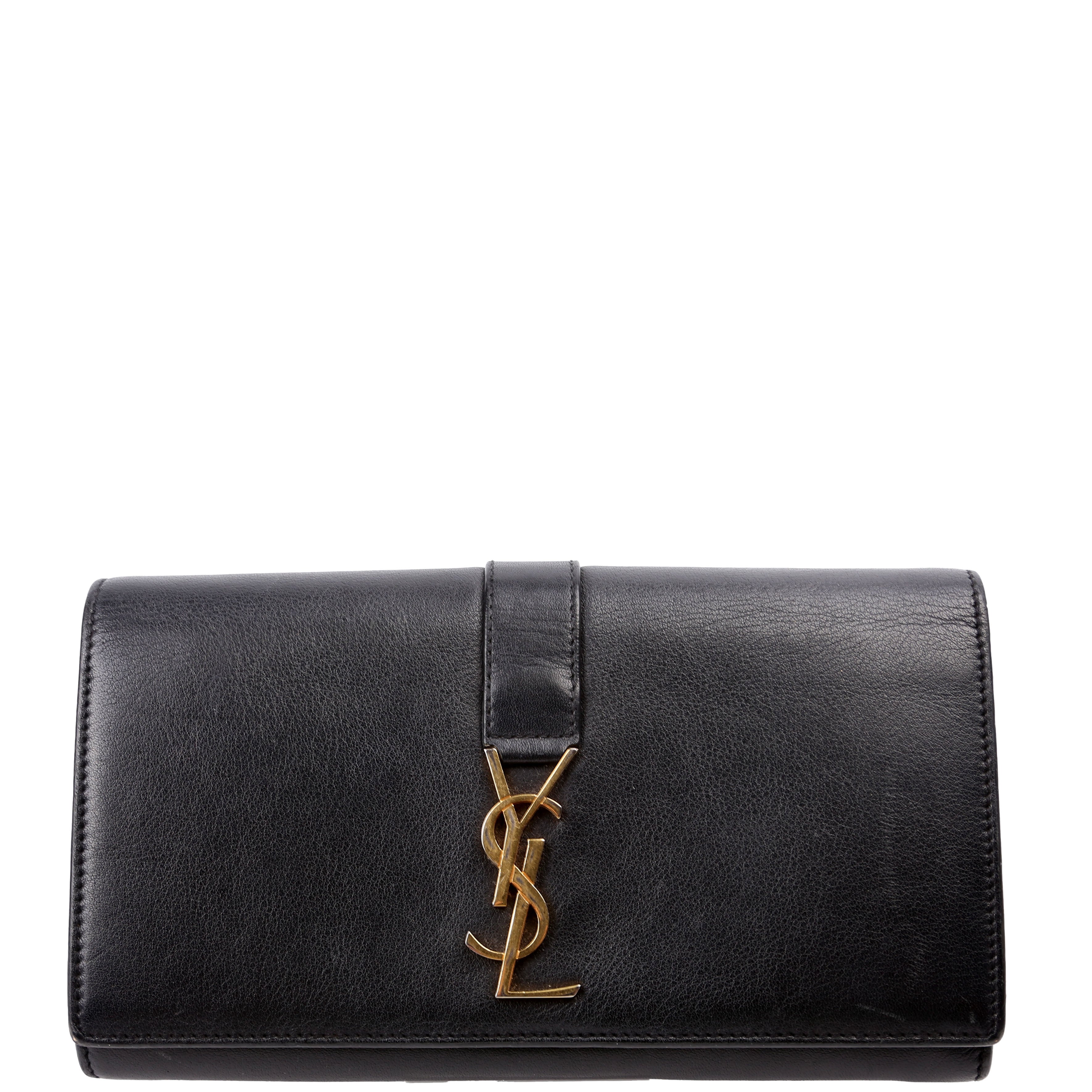 SAINT LAURENT 414567 Continental Flap Wallet Black