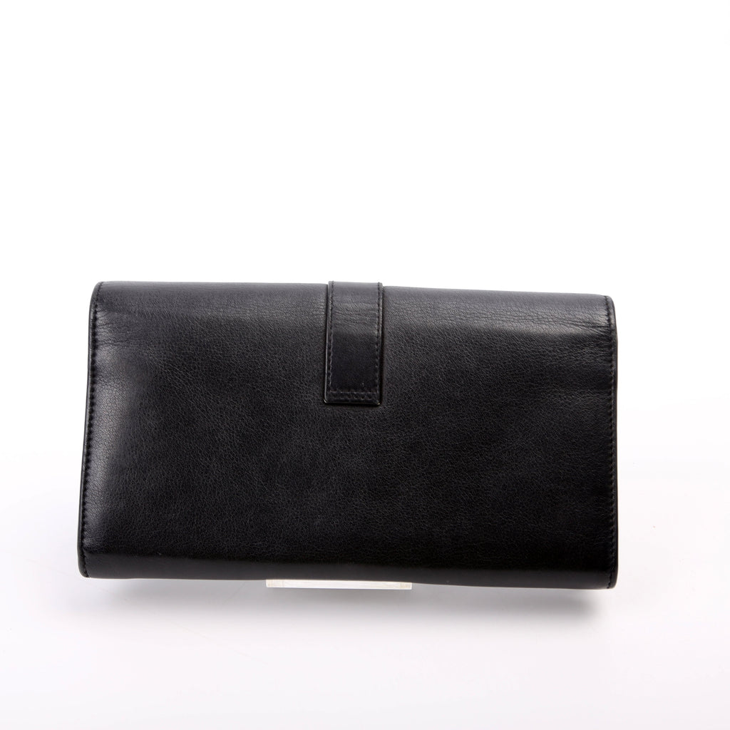 SAINT LAURENT 414567 Continental Flap Wallet Black