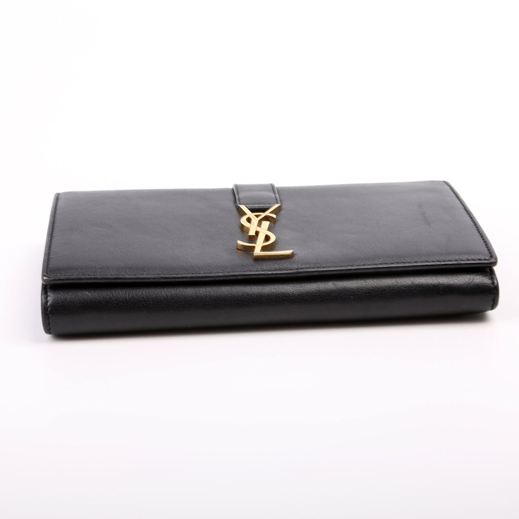 SAINT LAURENT 414567 Continental Flap Wallet Black