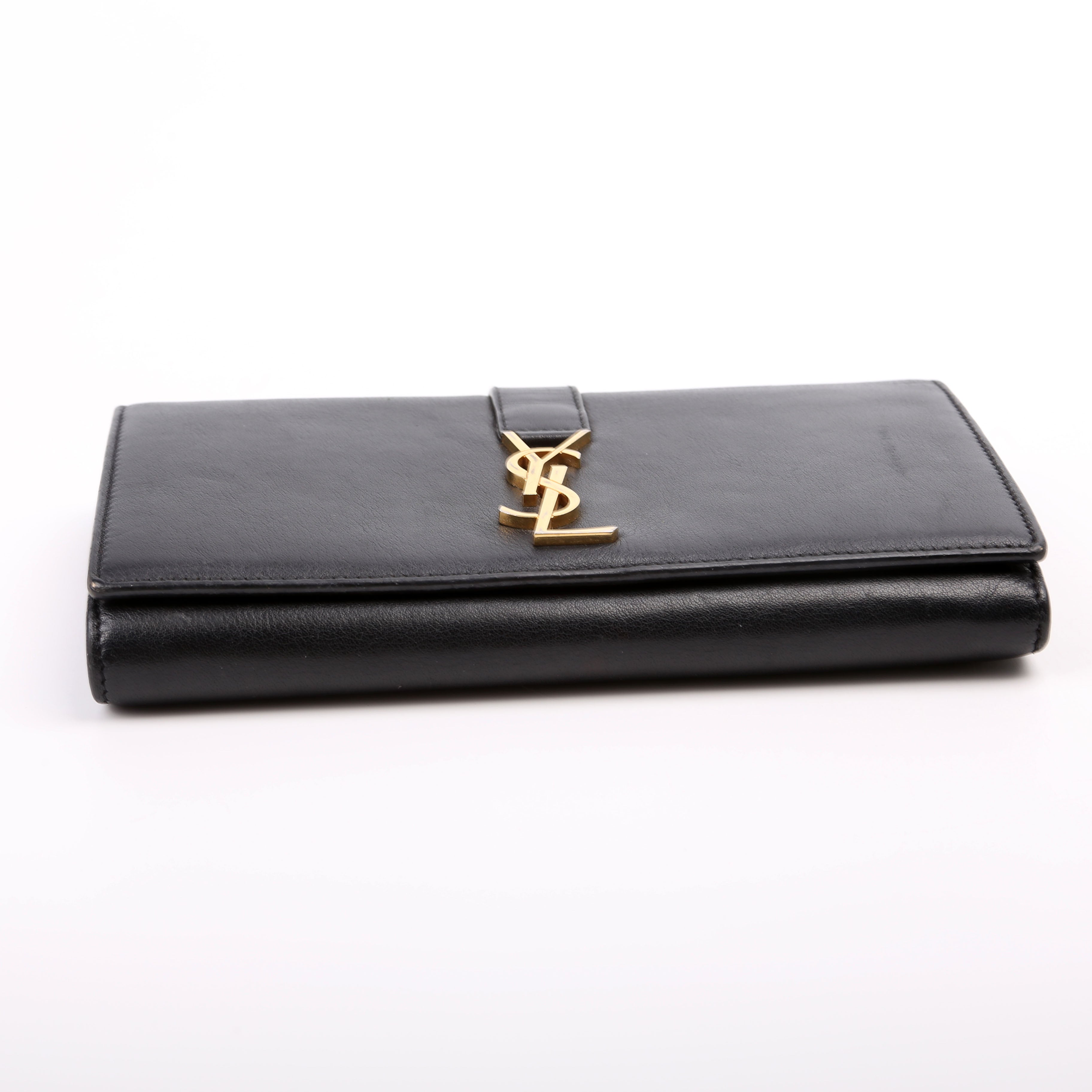 SAINT LAURENT 414567 Continental Flap Wallet Black