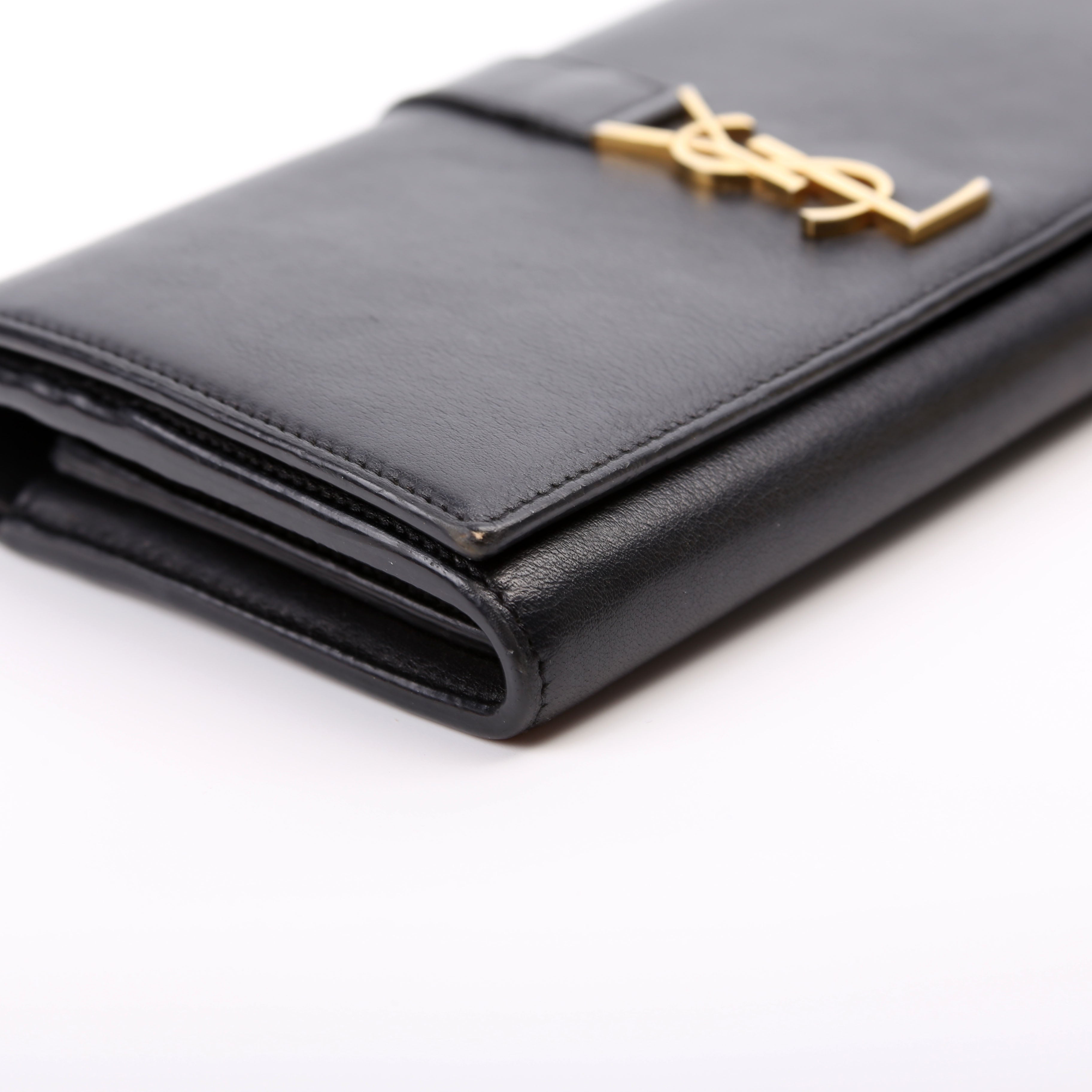 SAINT LAURENT 414567 Continental Flap Wallet Black