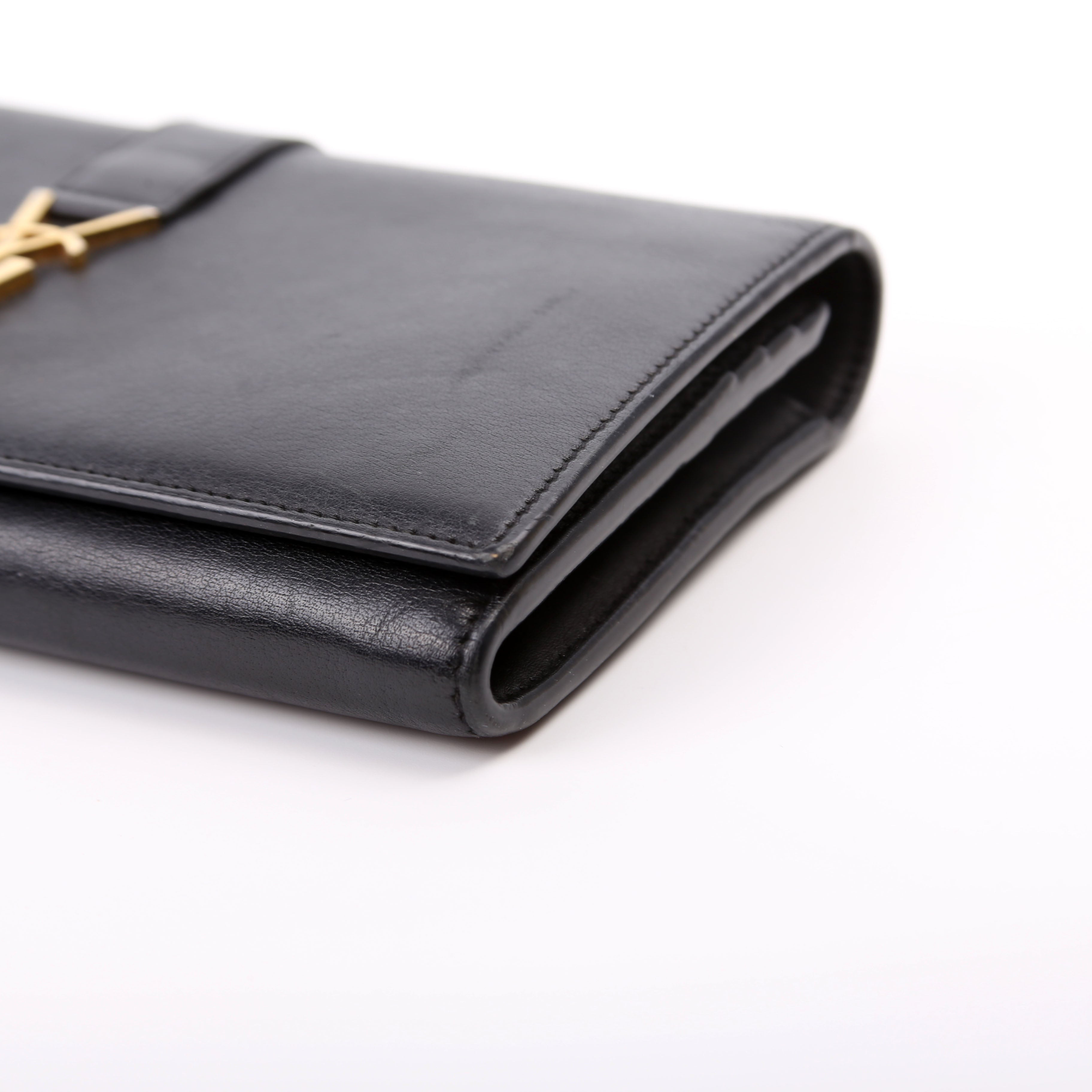 SAINT LAURENT 414567 Continental Flap Wallet Black