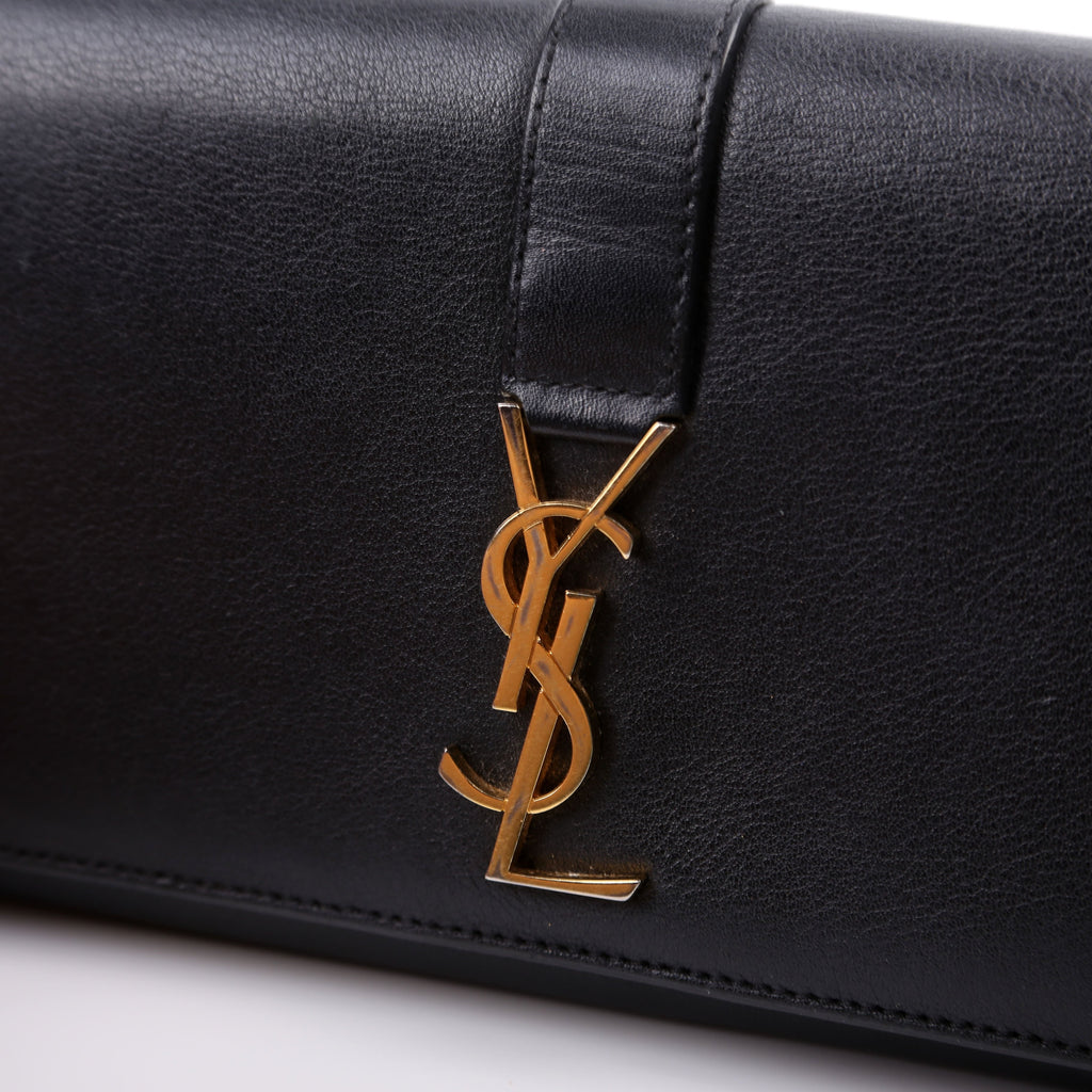 SAINT LAURENT 414567 Continental Flap Wallet Black