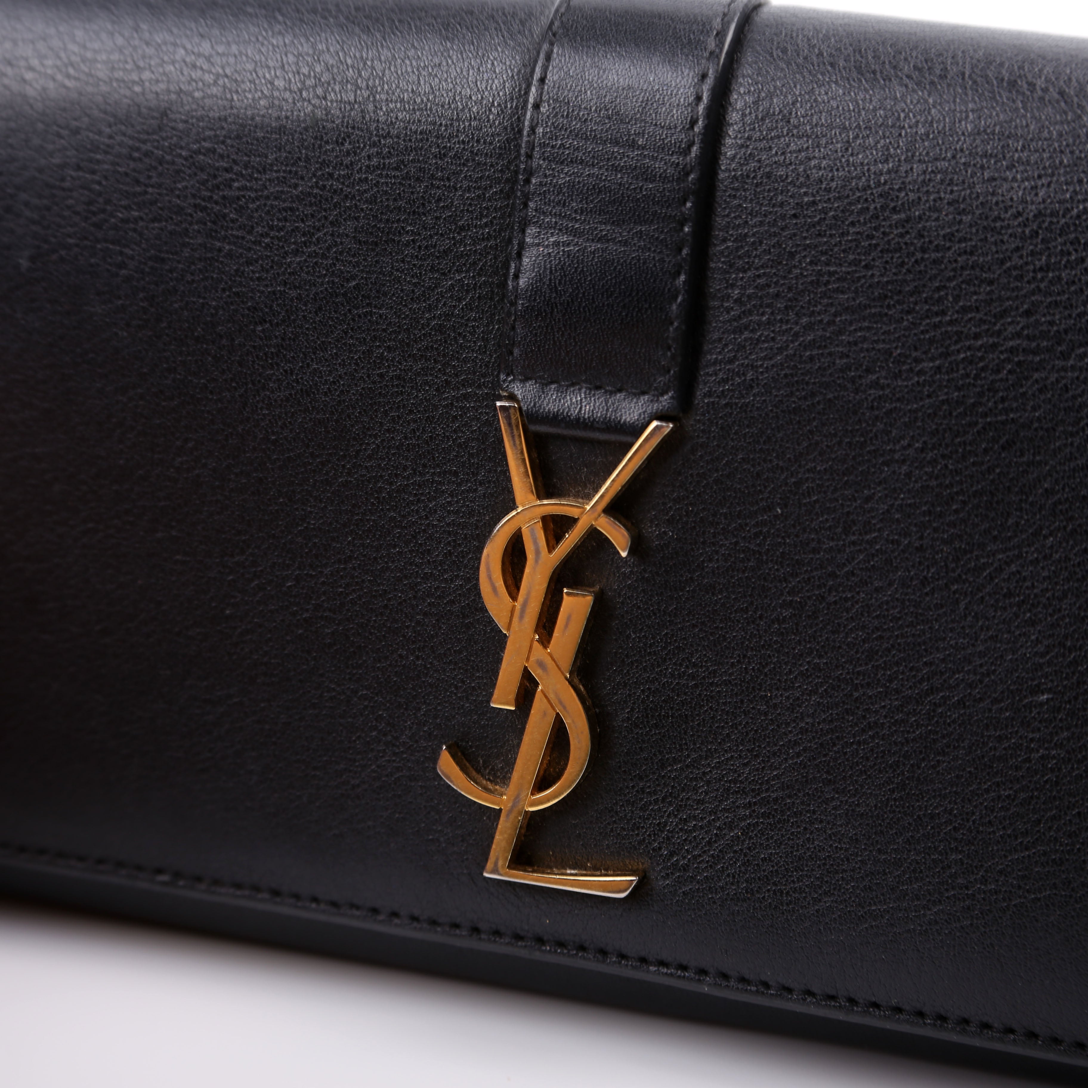 SAINT LAURENT 414567 Continental Flap Wallet Black