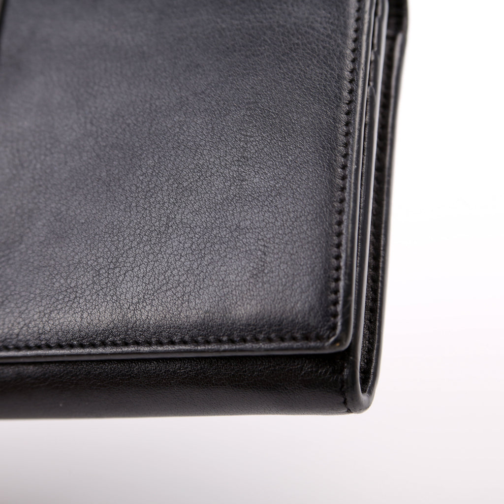 SAINT LAURENT 414567 Continental Flap Wallet Black