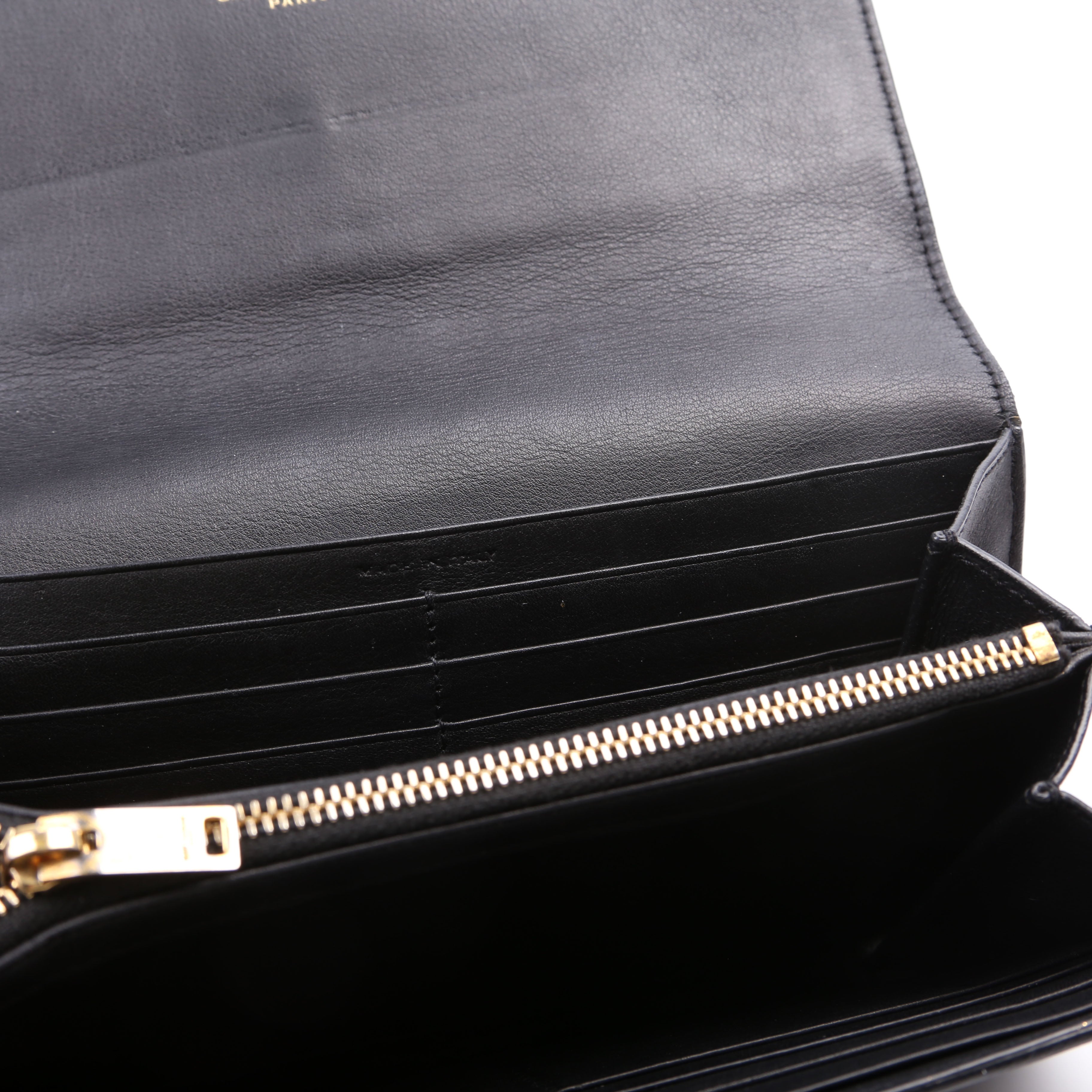 SAINT LAURENT 414567 Continental Flap Wallet Black