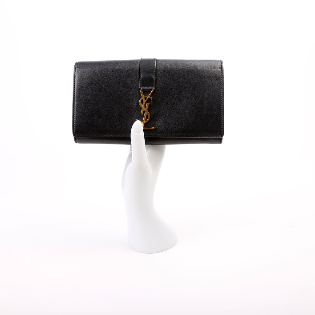 SAINT LAURENT 414567 Continental Flap Wallet Black
