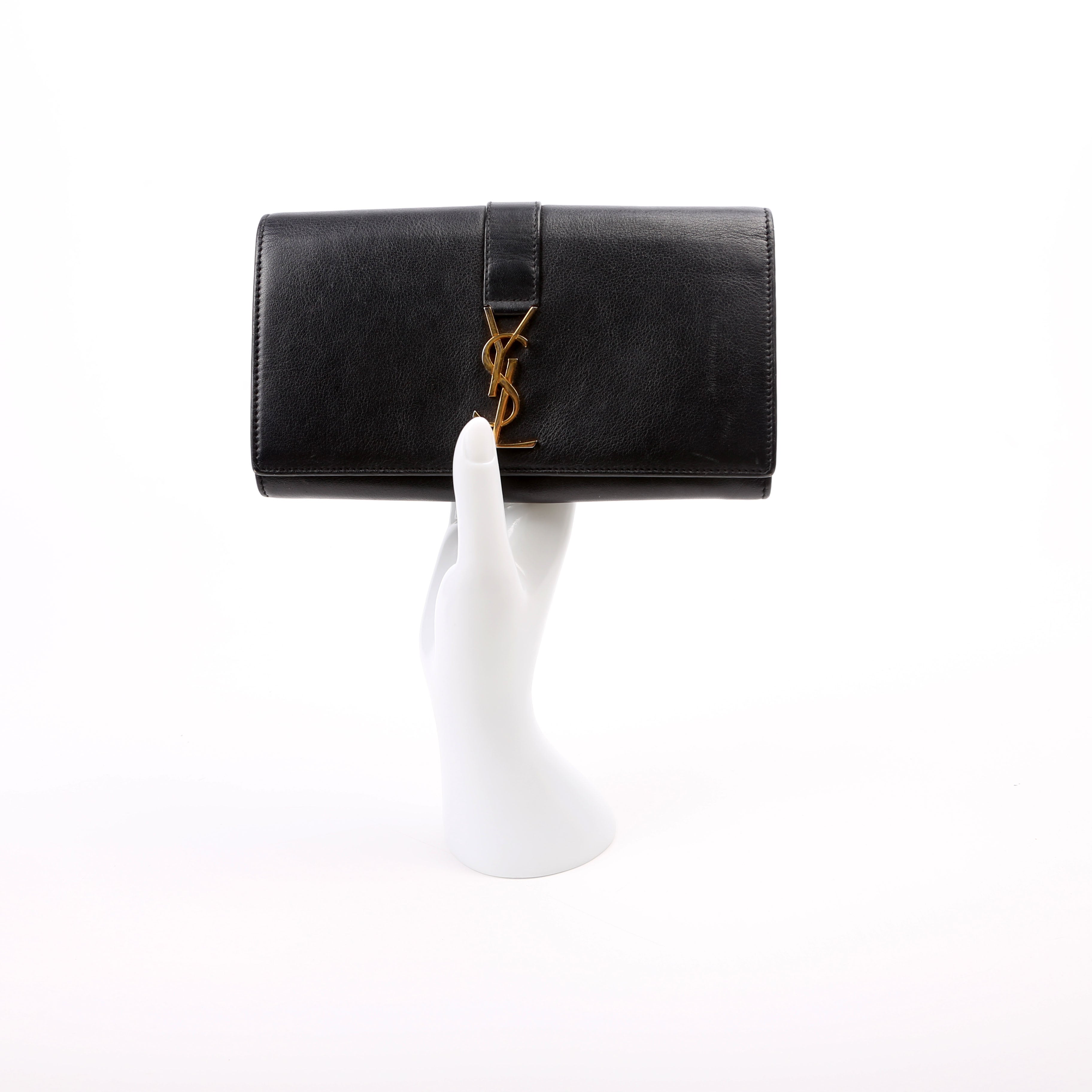 SAINT LAURENT 414567 Continental Flap Wallet Black
