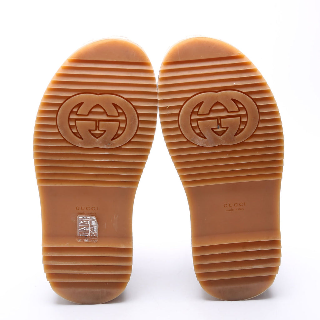 GG Maxi Canvas Platform Slides Size 36.5 Brown