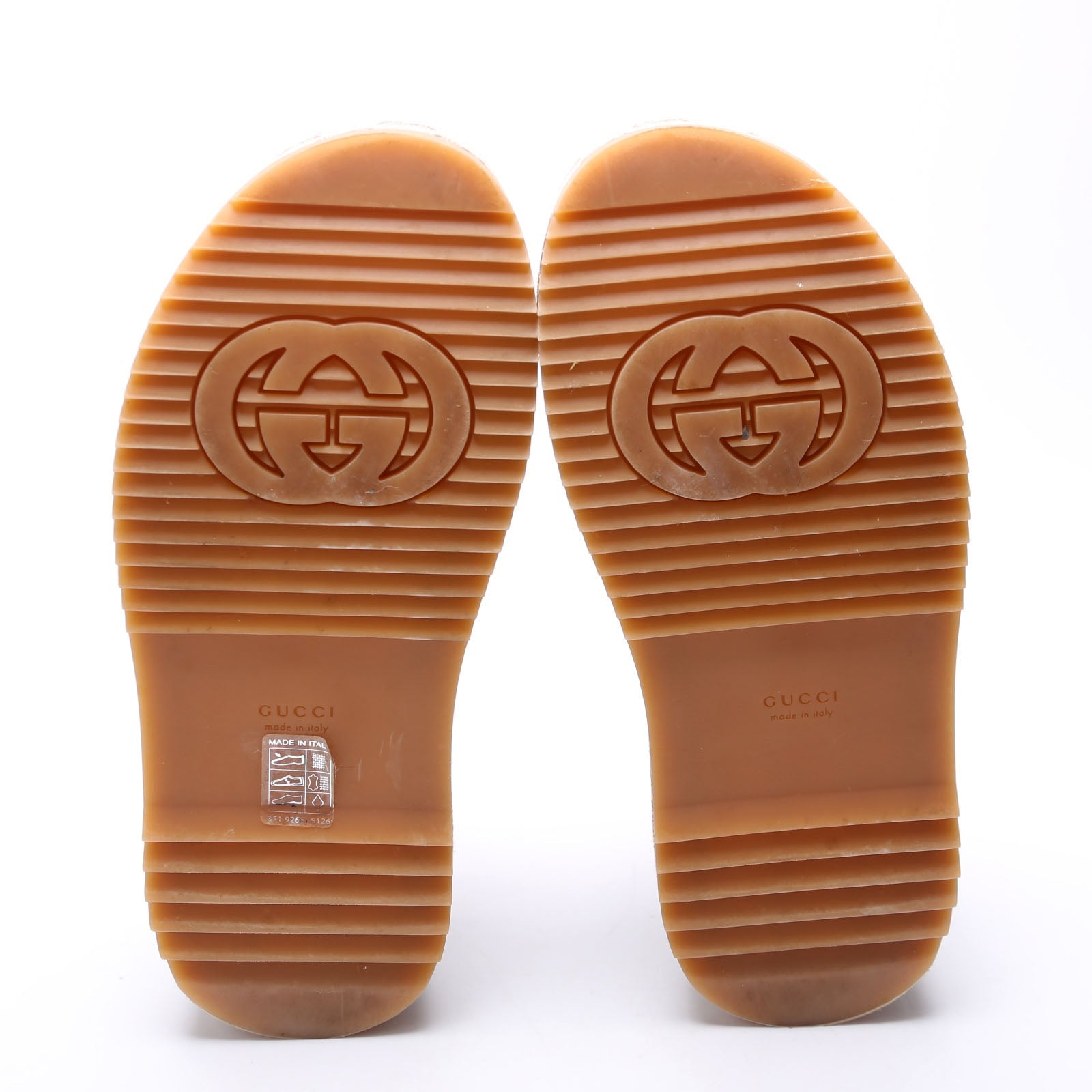 GG Maxi Canvas Platform Slides Size 36.5 Brown
