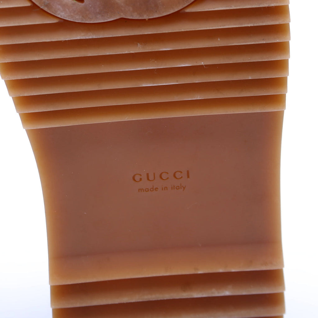 GG Maxi Canvas Platform Slides Size 36.5 Brown