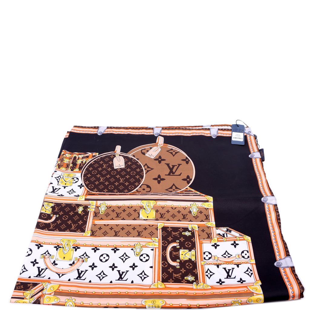Let's Go Square 90 Silk Scarf Brown