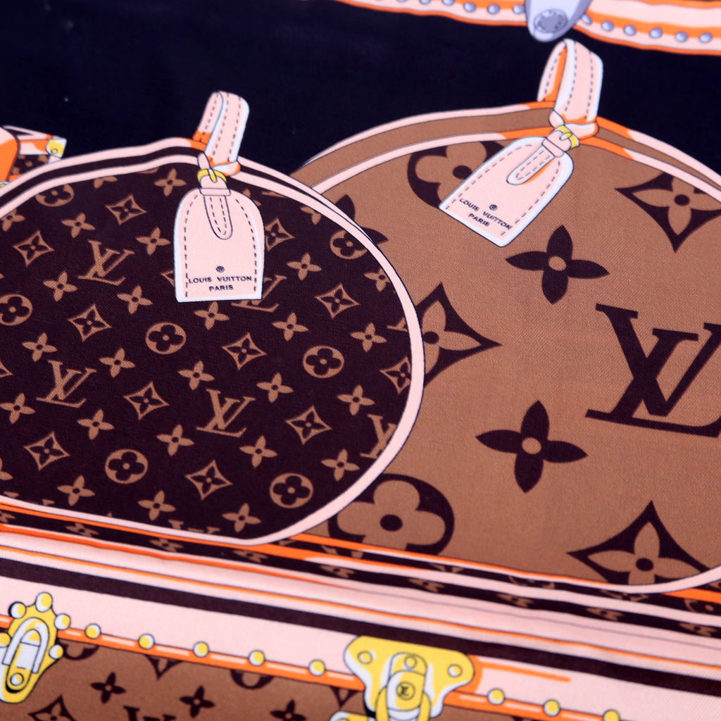 Let's Go Square 90 Silk Scarf Brown