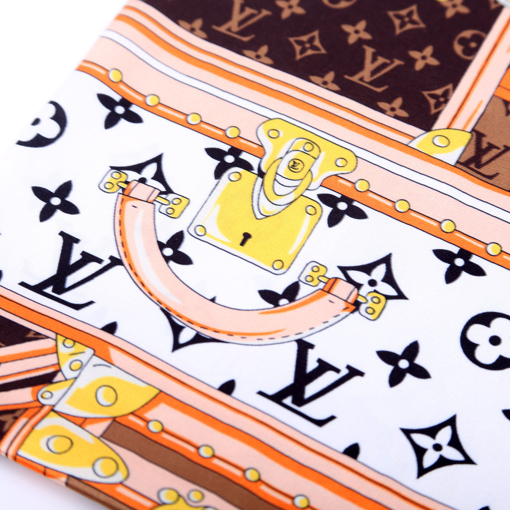 Let's Go Square 90 Silk Scarf Brown