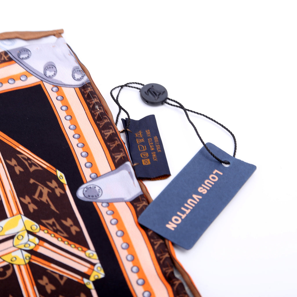 Let's Go Square 90 Silk Scarf Brown