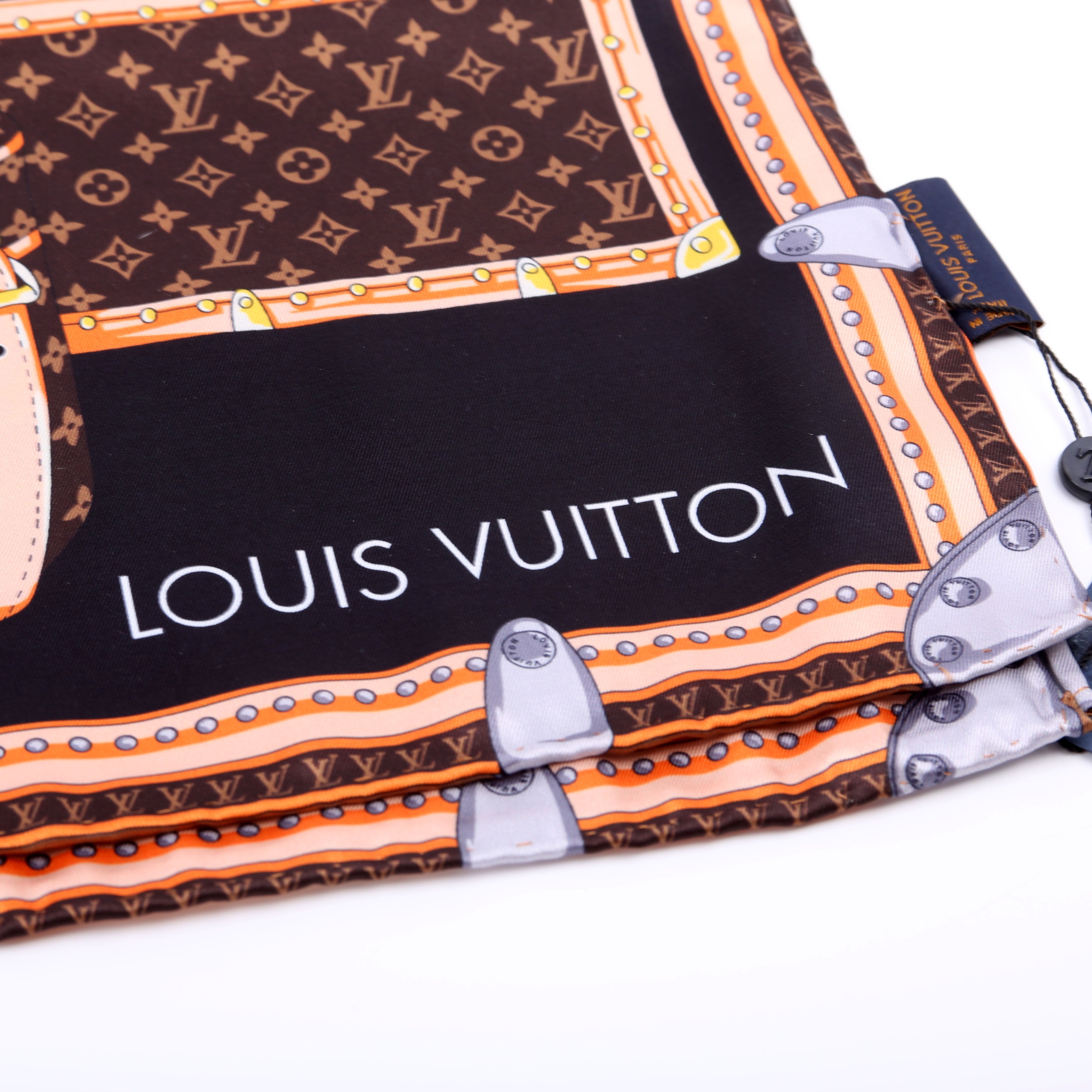 Let's Go Square 90 Silk Scarf Brown