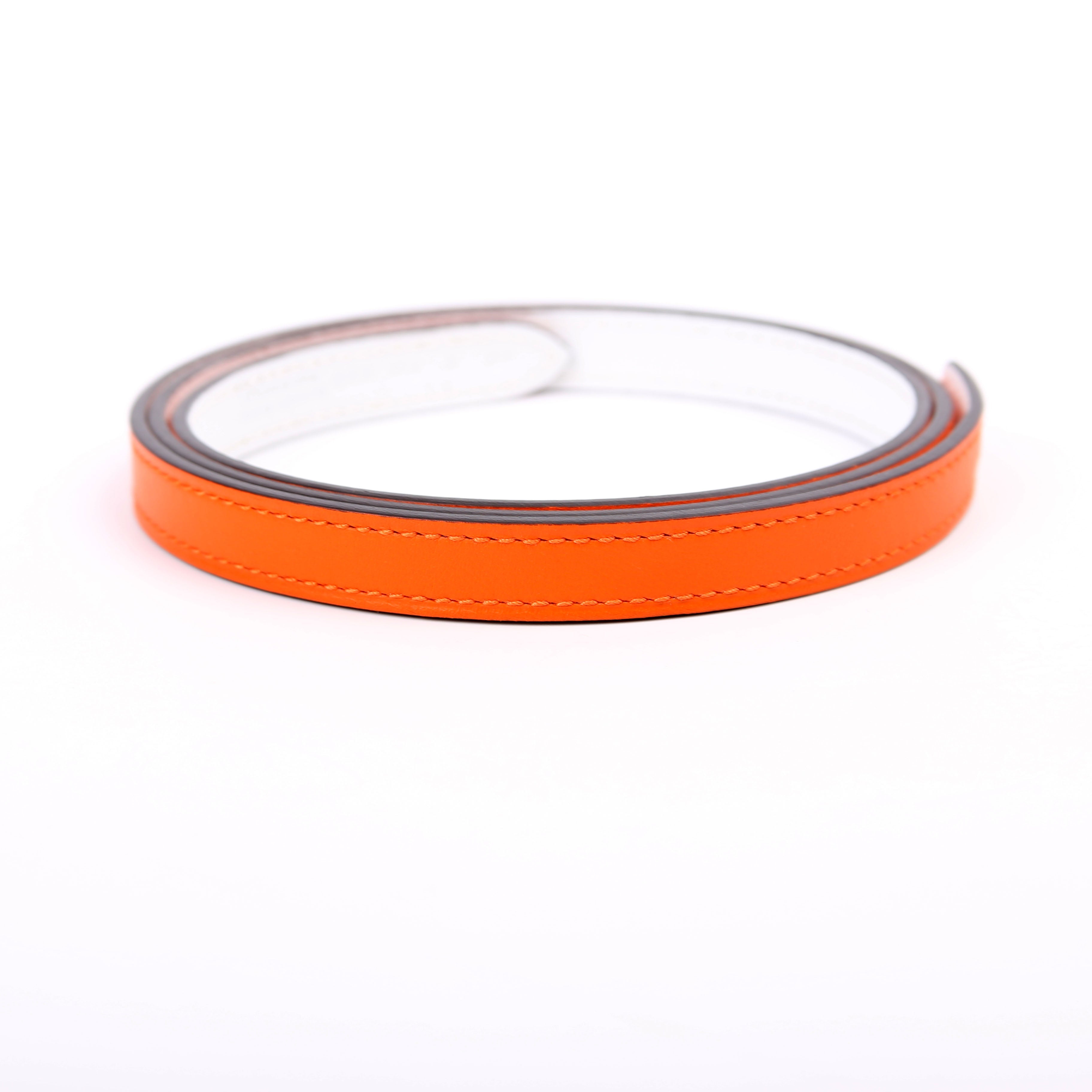13MM Reversible Leather Belt Strap Only Size 80 Orange