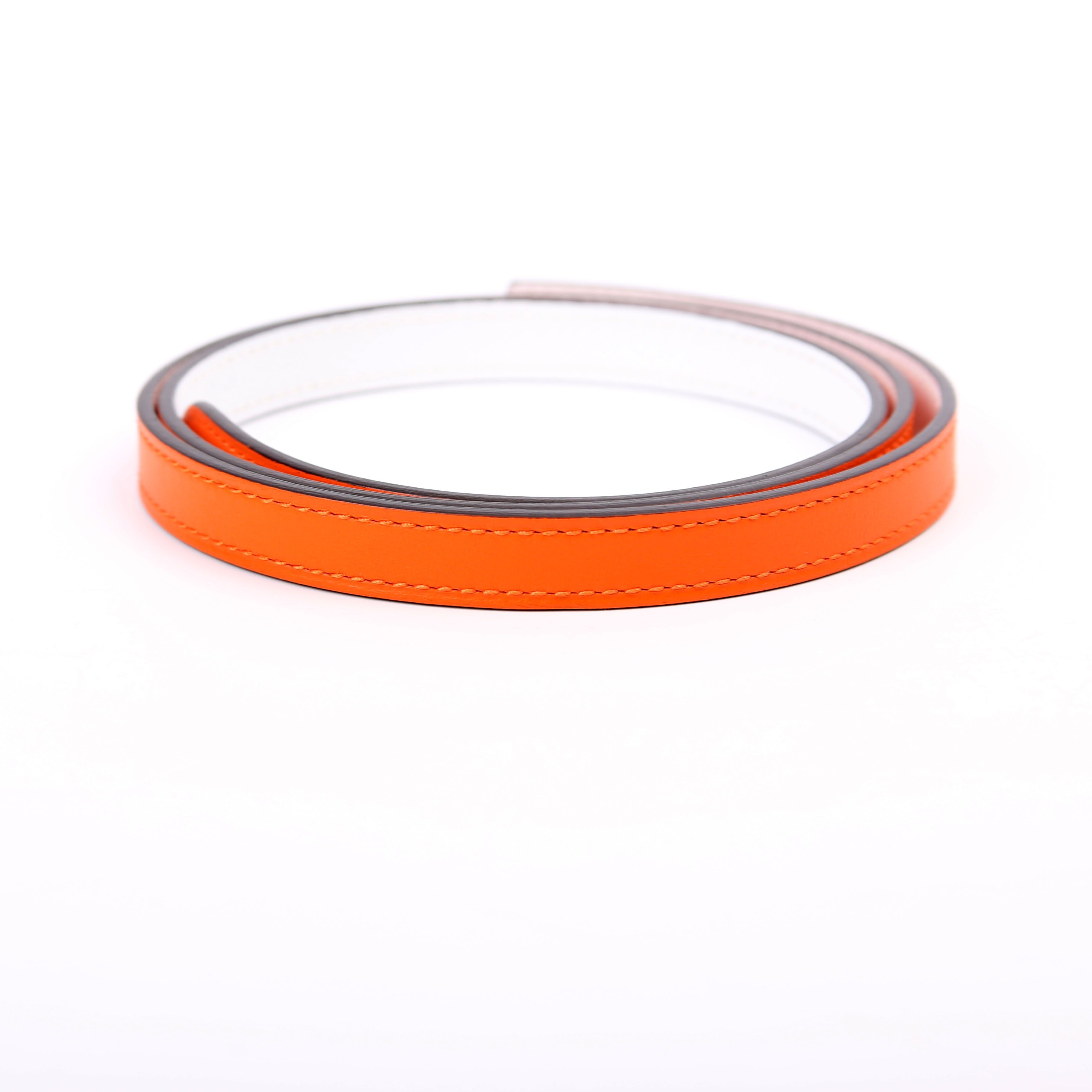13MM Reversible Leather Belt Strap Only Size 80 Orange