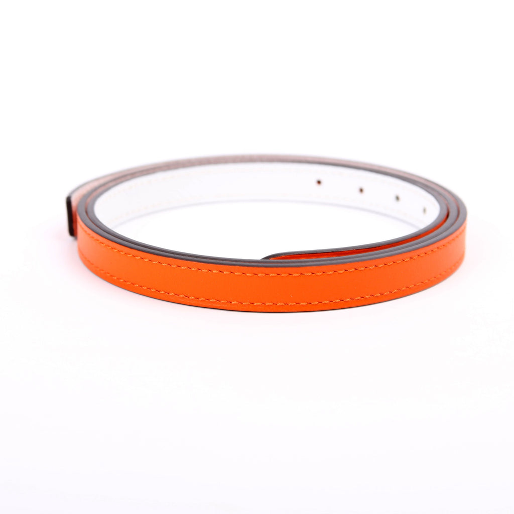 13MM Reversible Leather Belt Strap Only Size 80 Orange