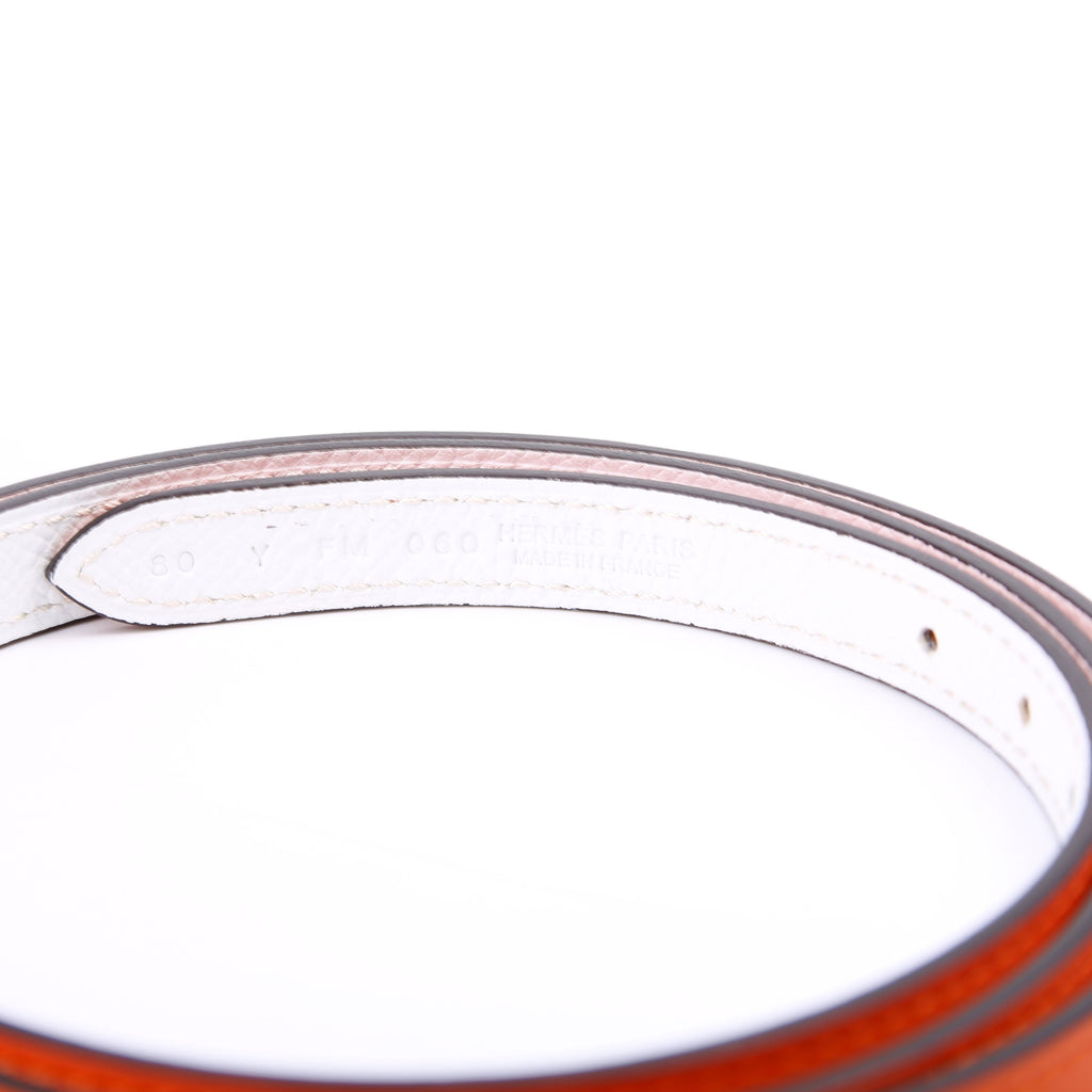 13MM Reversible Leather Belt Strap Only Size 80 Orange