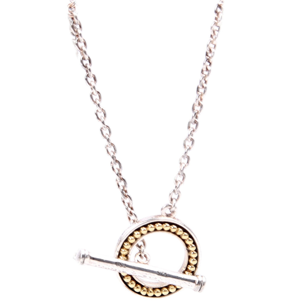 Caviar Two-Tone Toggle Chain 925/750 Necklace Silver