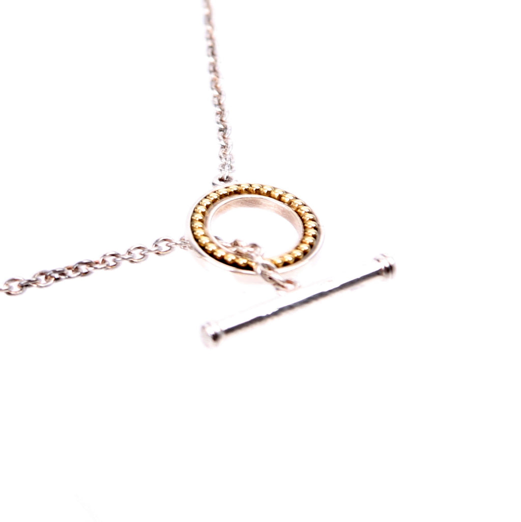 Caviar Two-Tone Toggle Chain 925/750 Necklace Silver