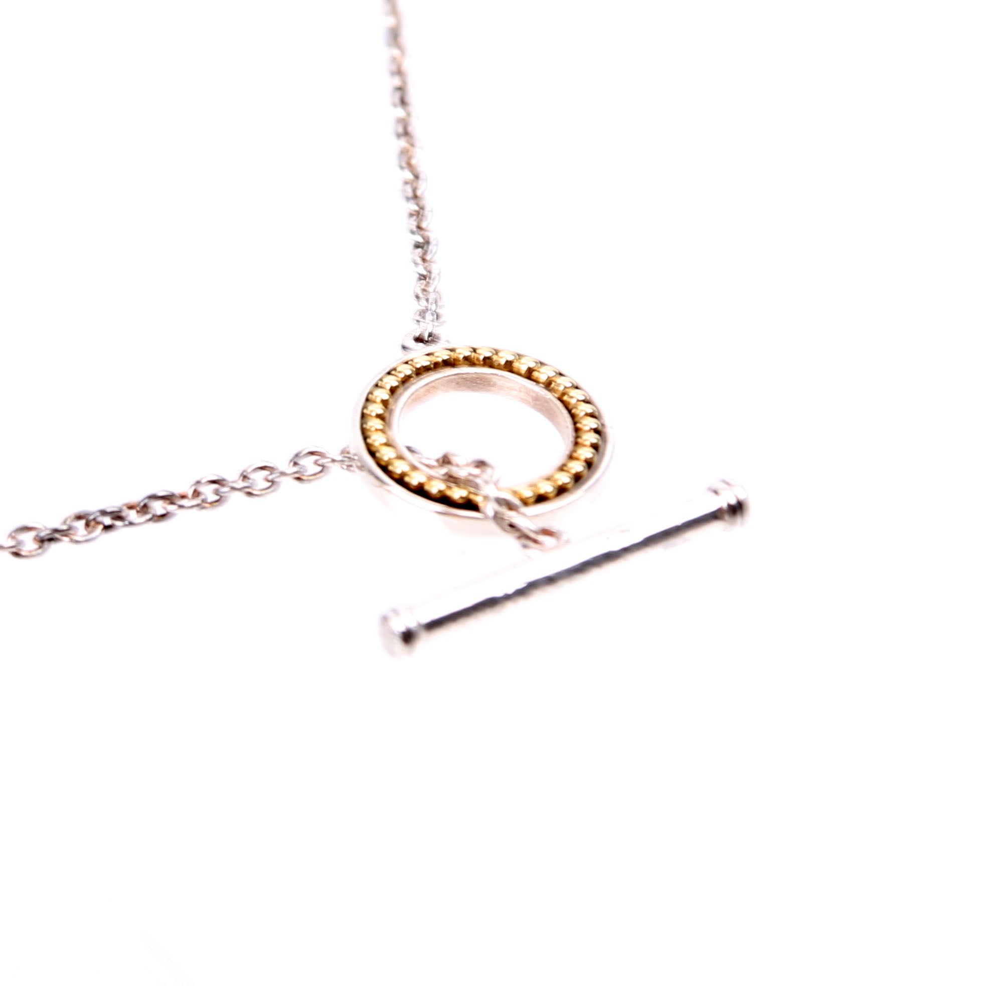 Caviar Two-Tone Toggle Chain 925/750 Necklace Silver