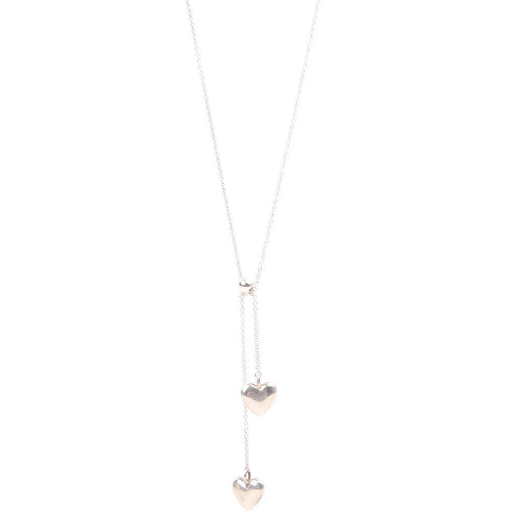 Double Heart Lavalier 925 Necklace Silver