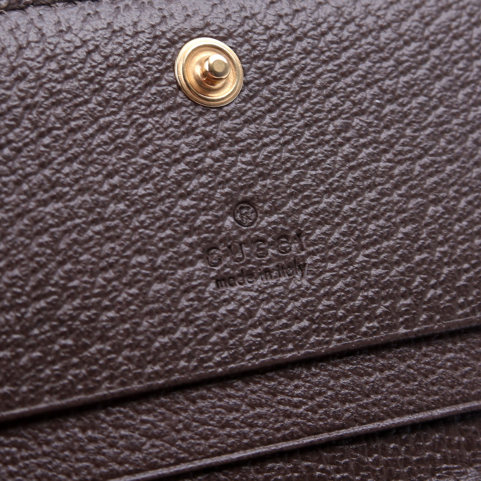523155 Ophidia GG Card Case Wallet Brown
